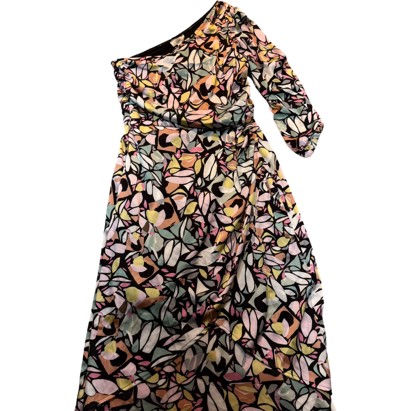 Entro Women’s Size Large Geometric Pattern One Shoulder A-Line Dress – NEW
