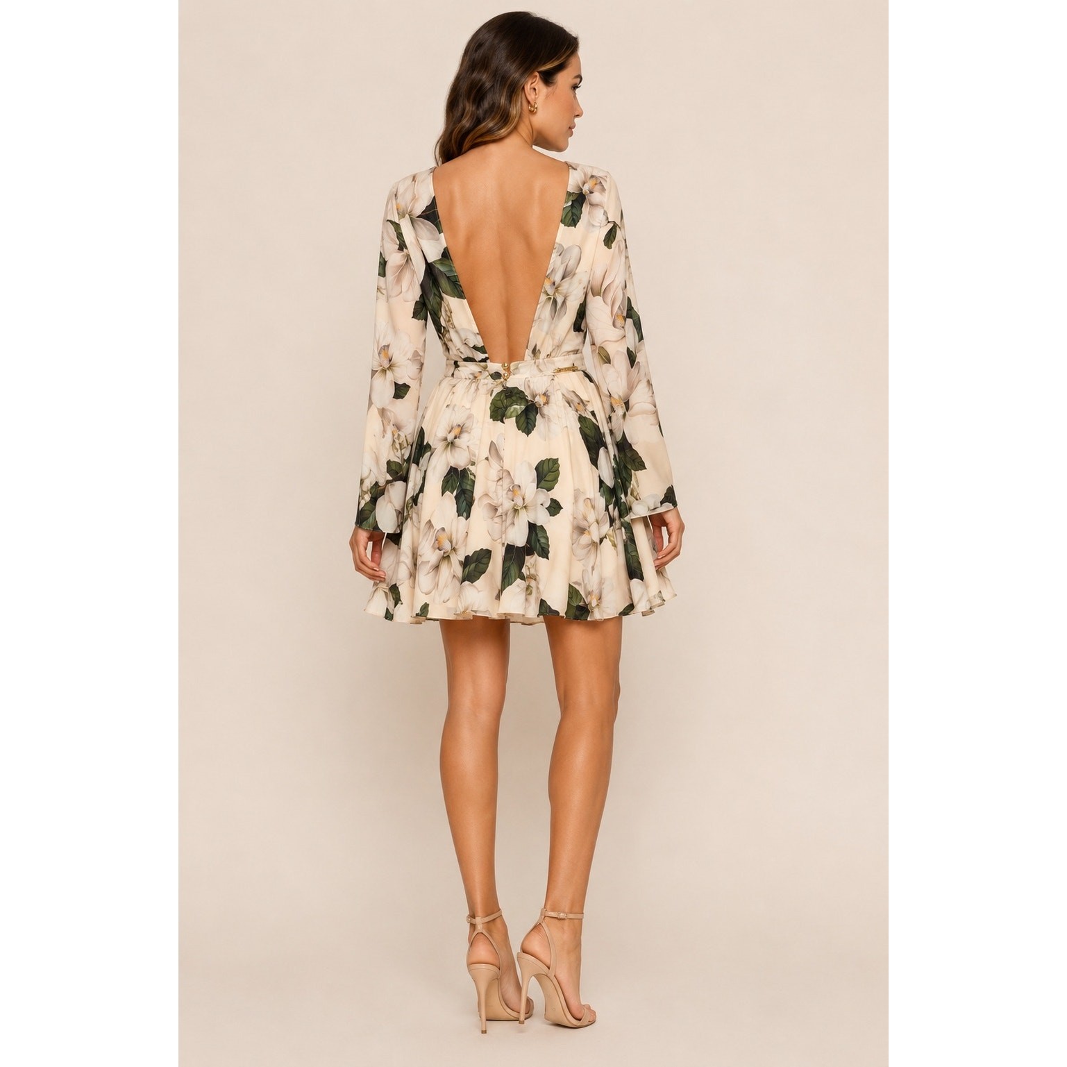 Lanca Perfume Red Carpet Floral Dress | Cream Magnolia Print Size XS (PP)