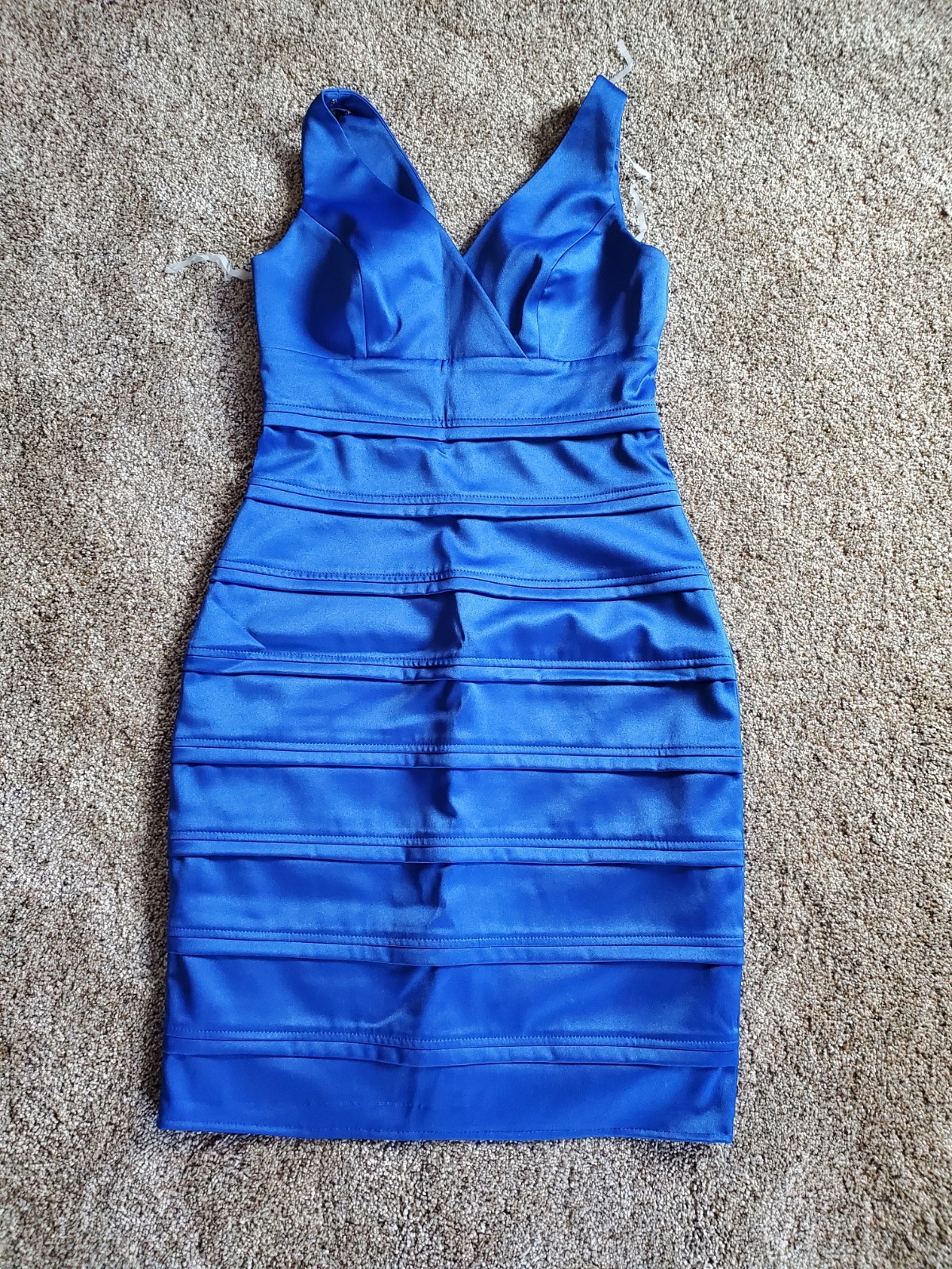 American Living Women Royal Blue Dress Size 4 Strappy Sleeves Back Zip & Hook