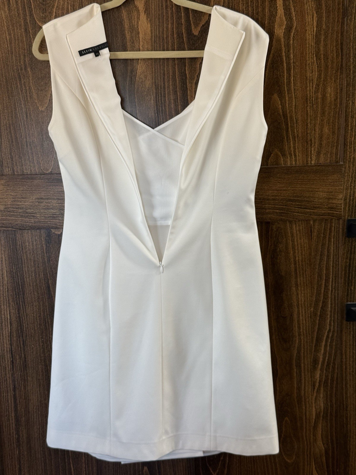 Sezin Karabulut Cocktail party wedding evening sexy Sheath Dress Cream 40/8 NEW