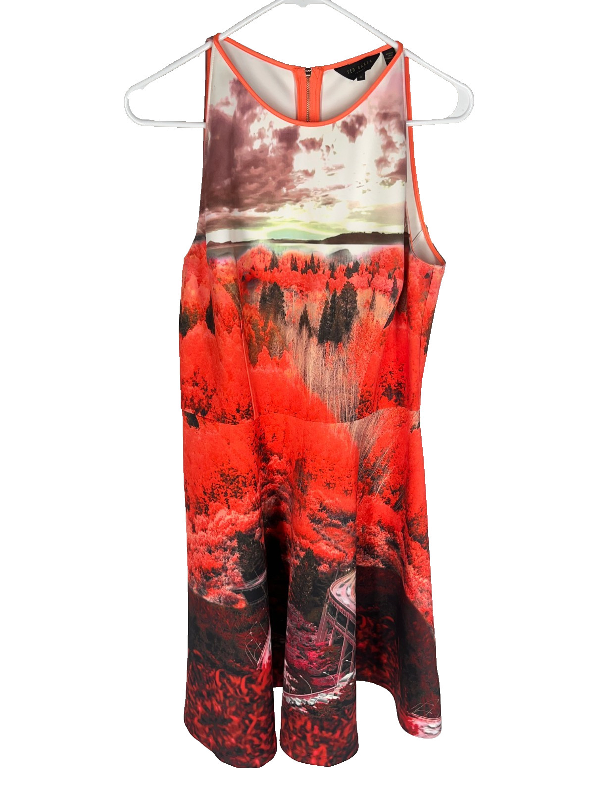 Ted Baker Dress Sleeveless Stretch Multi Color Womens Size 4