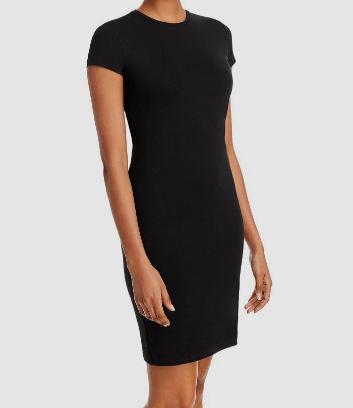 $177 ATM Anthony Thomas Melillo Women Black Cotton Jersey T-Shirt Dress Size XS