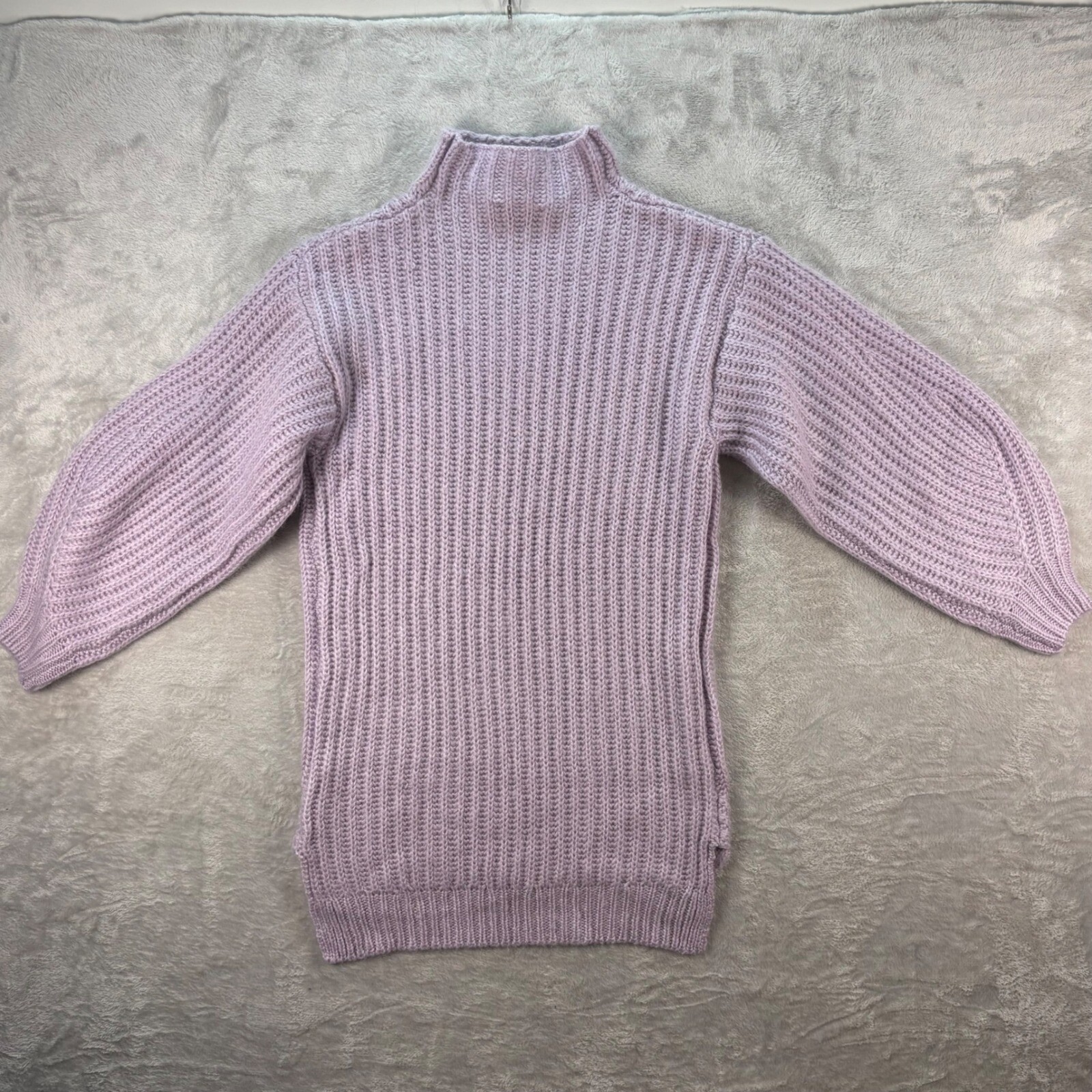 Miss Selfridge Sweater Dress Chunky Knit Lavender Purple Mock Neck US 2