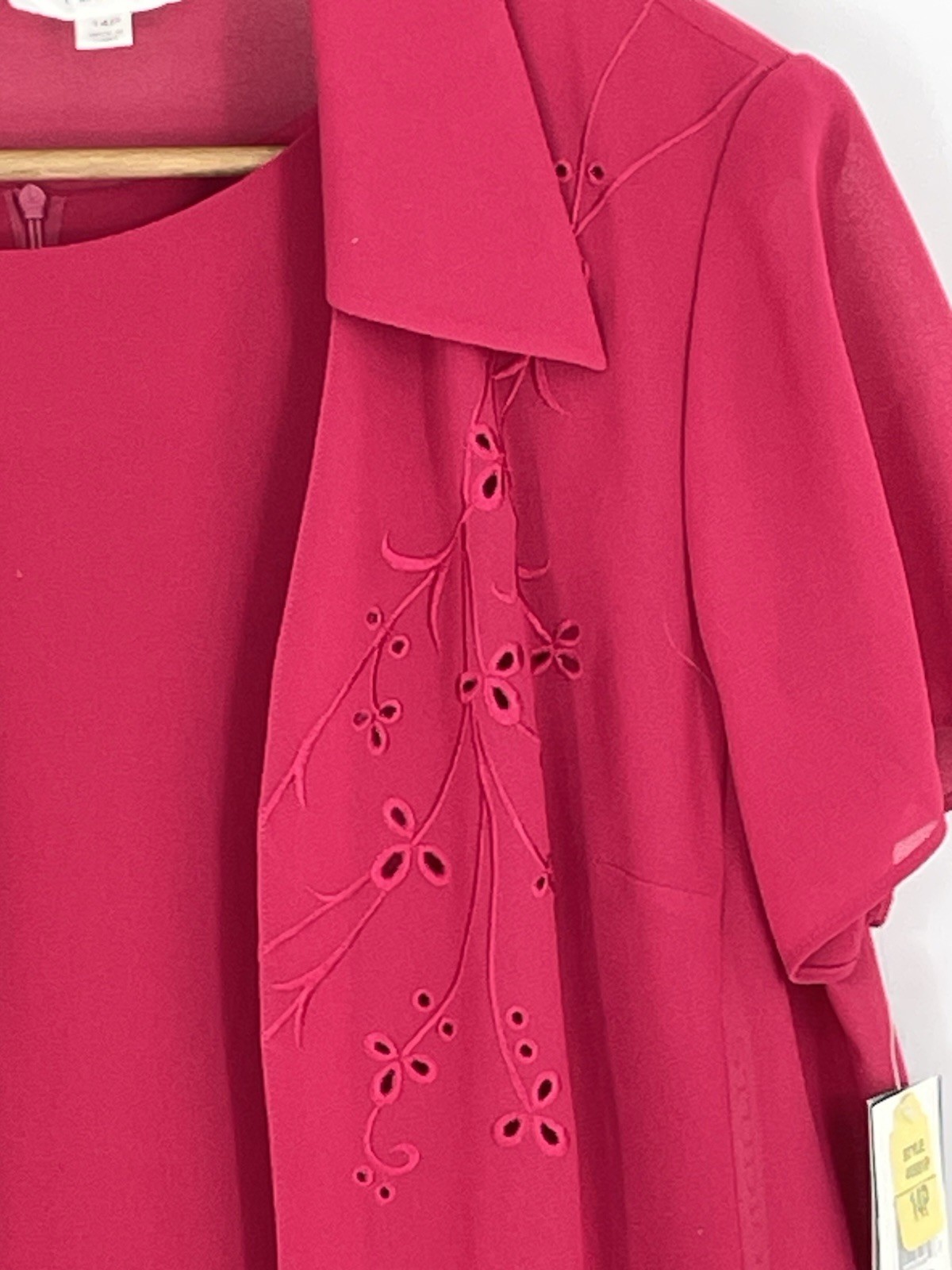 NWT Studio I Dress 14P Two Piece Jacket Dress Red Short Sleeve $69