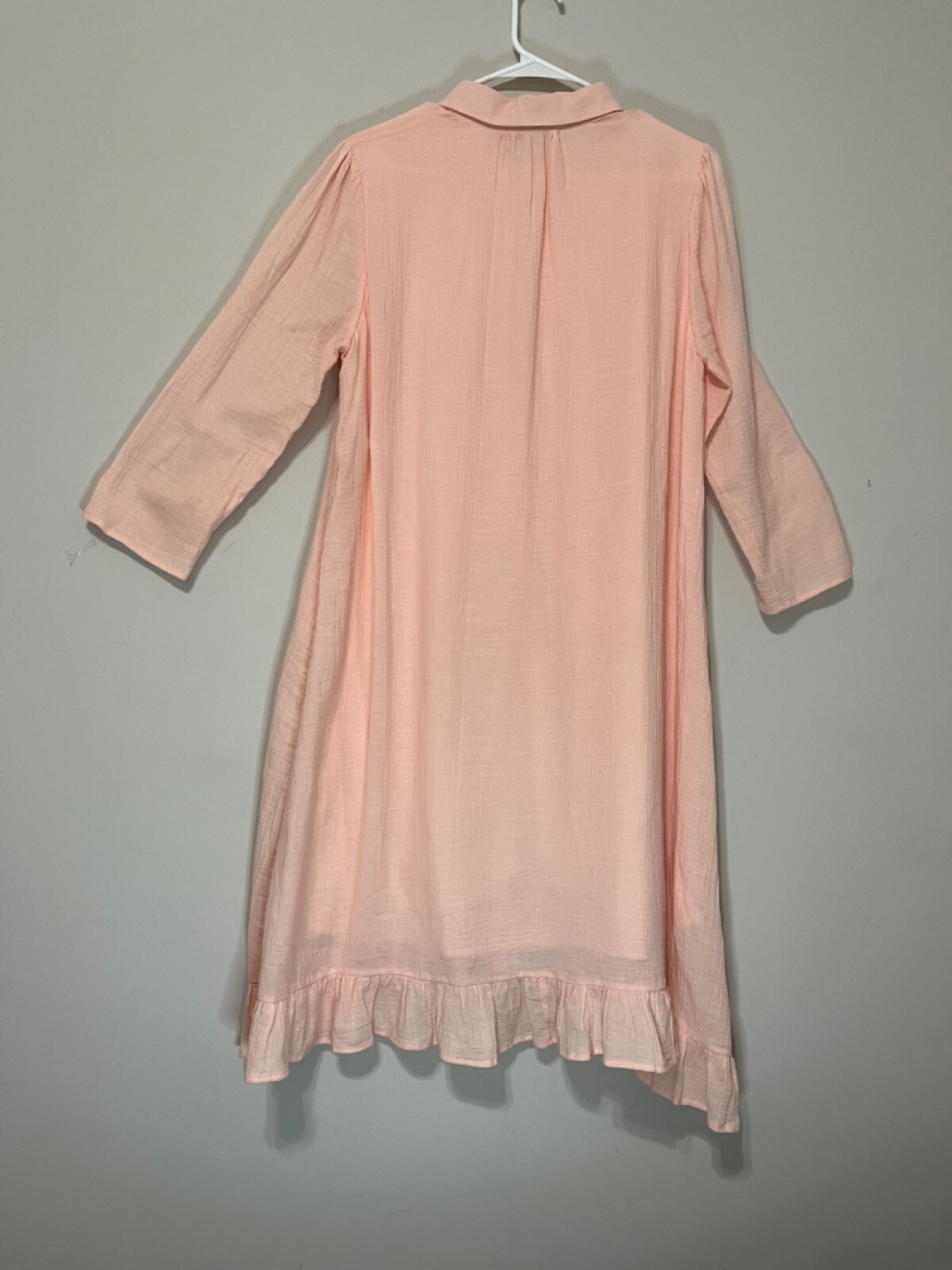 Stevie Hender Peach Button Front Maxi Dress Large (O)