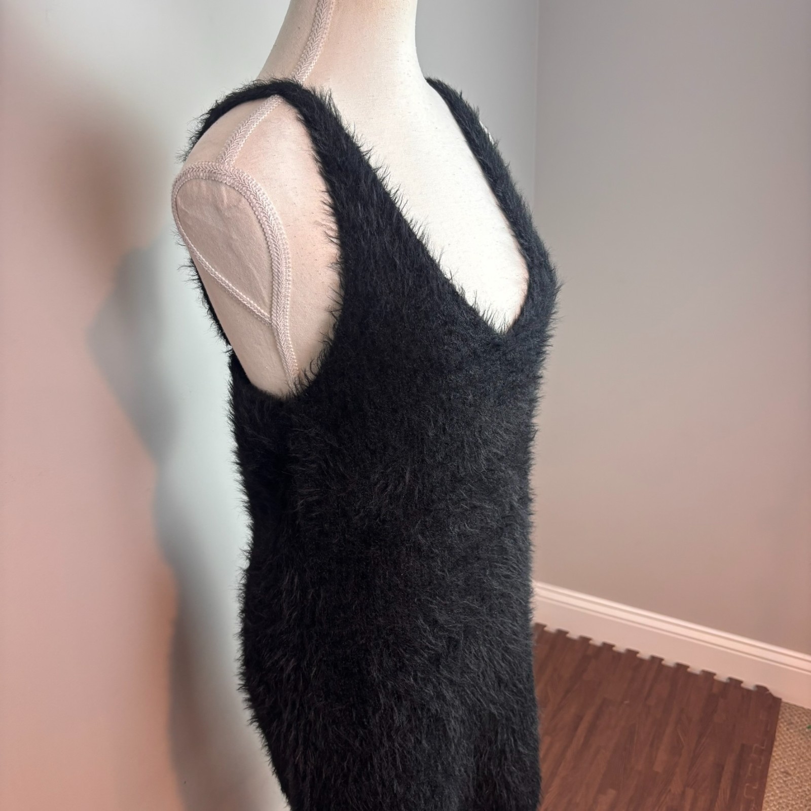 Savage X Fenty Too Plus Sweater Slip Womens Black Dress sz Large (12-14) Sexy