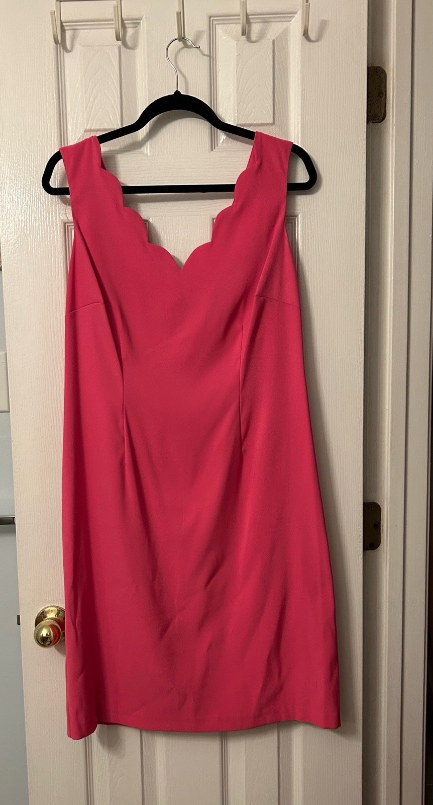 Women’s Connected Apparel Scalloped V-Neck Shift/Sheath Dress,Pink Sz 12 Regular