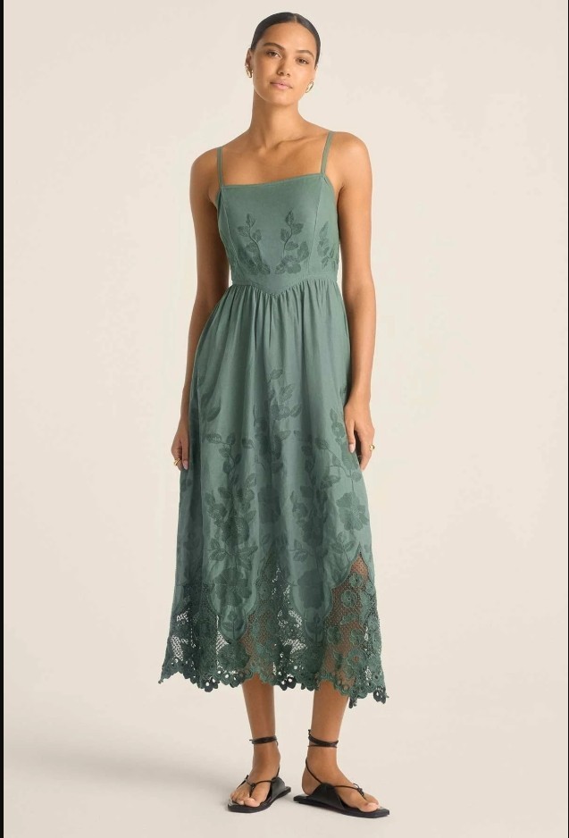 Flora Dress -Sea Green Beachside Broderie-just became your favorite sundress.