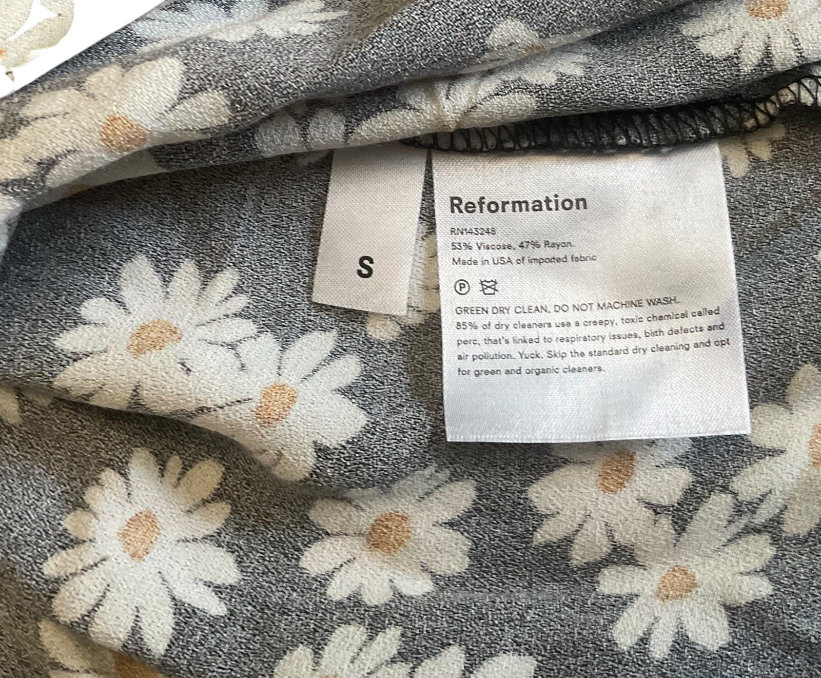 Reformation Marlowe Daisy Chain Mini Dress Sz S Spring Summer Fairy Boho Cottage