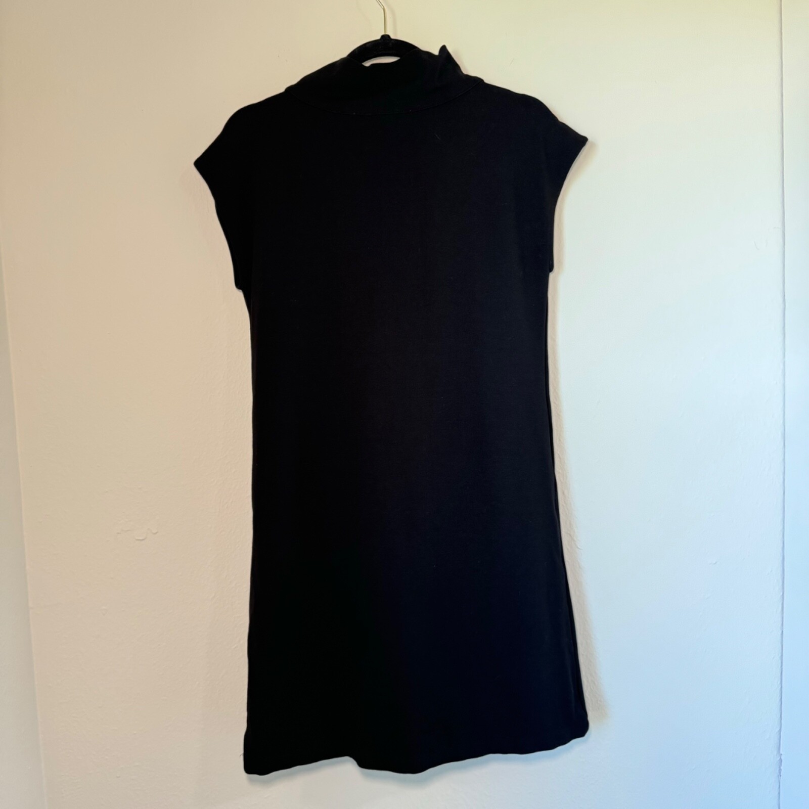 Zara Basic Women’s High Neck Cap Sleeve LBT Office Contemporary Dress Black MD
