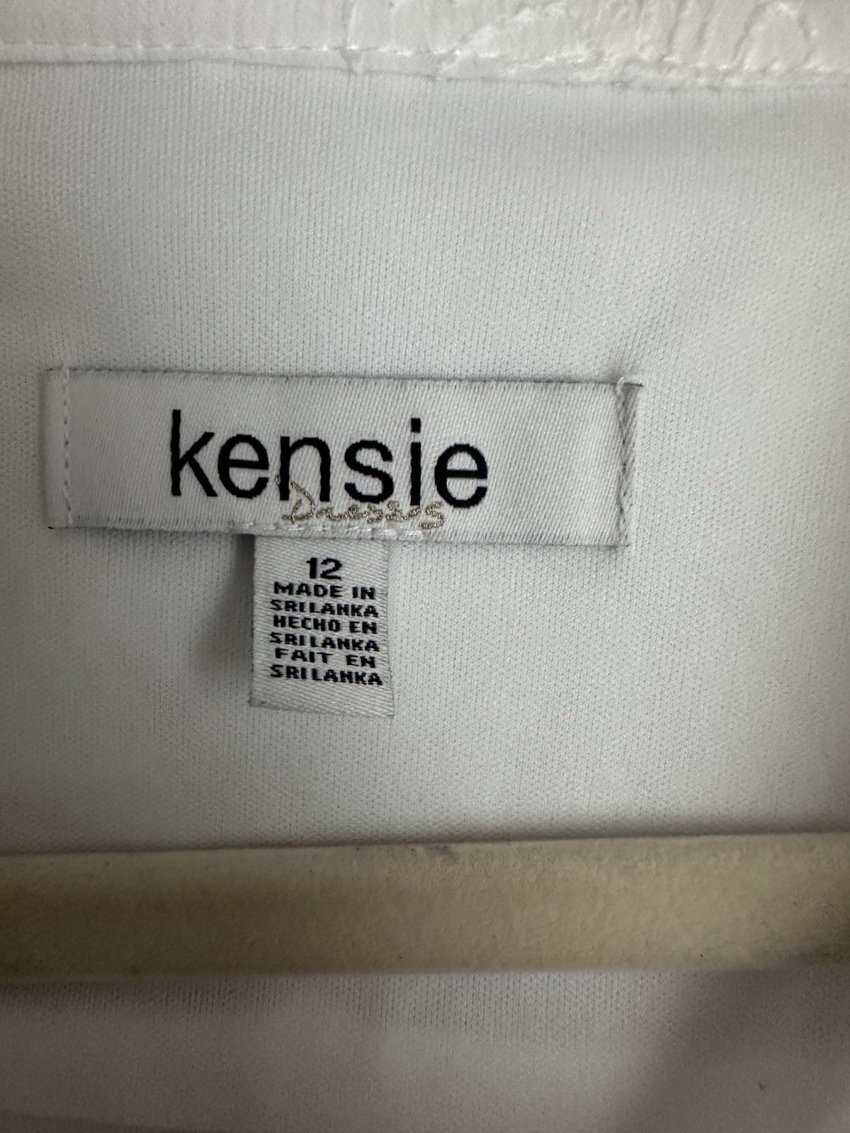 New White Kensie Collared Button Front Sleeveless Dress Size 12