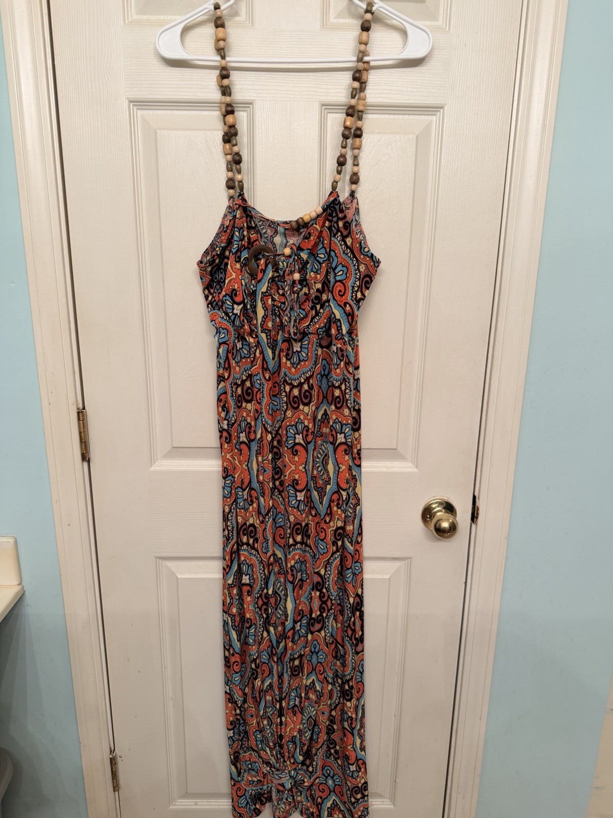Just Love Bohemian Maxi Dress With Beaded Straps Size 1X
