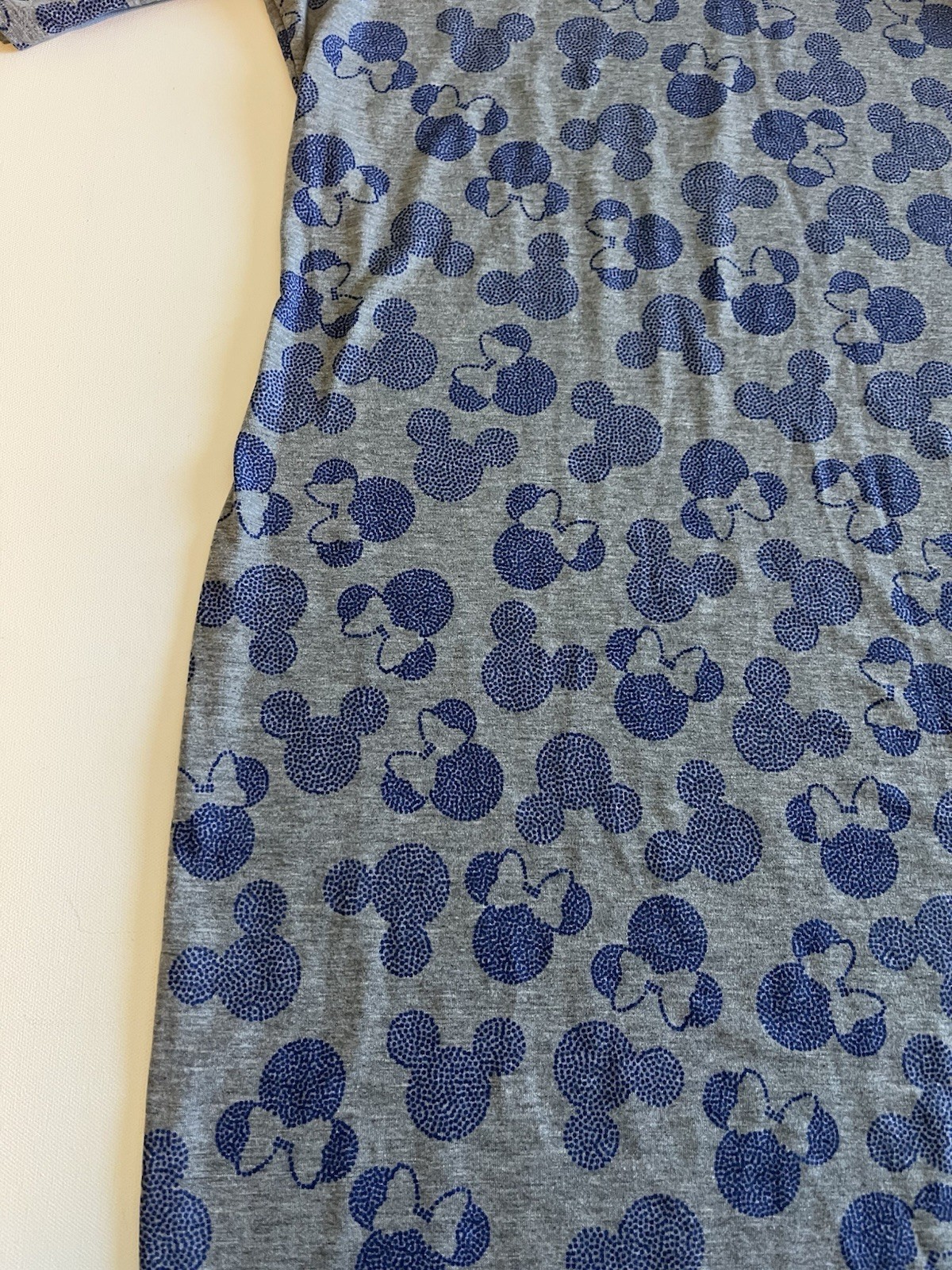Disney LulaRoe Julia Dress Womens Small Grey W/Blue Mickey Minnie Mouse Midi