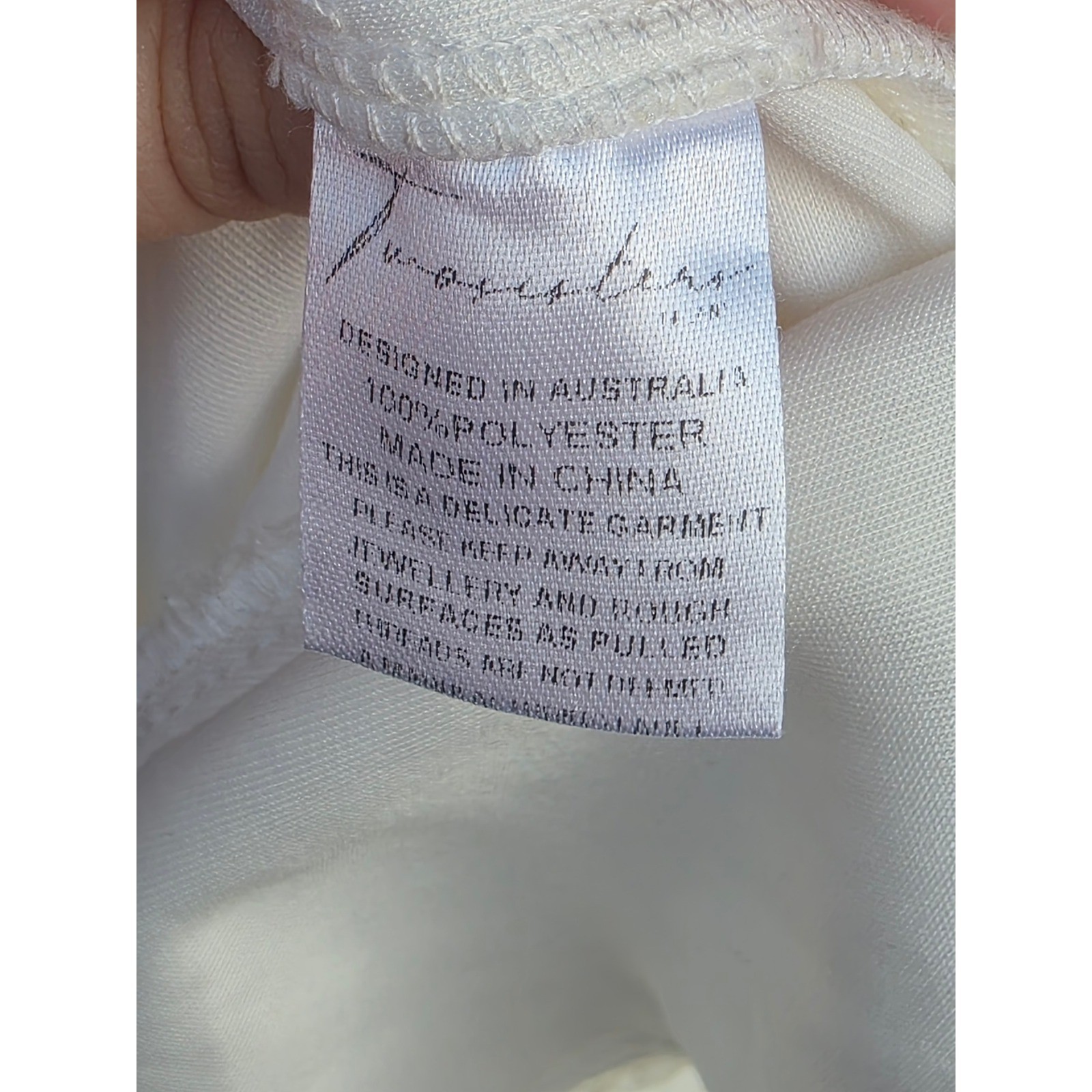 Two Sisters The Label White Lace Mini Dress Ruffle Keyhole Back Bridal Size 4 S