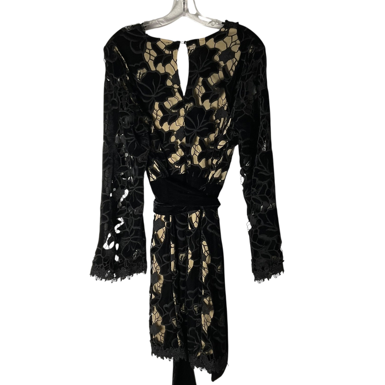 VENUS Velvet Cutout Lace V-Neck Mini Dress Goth Witchy Whimsigoth Black Size 18