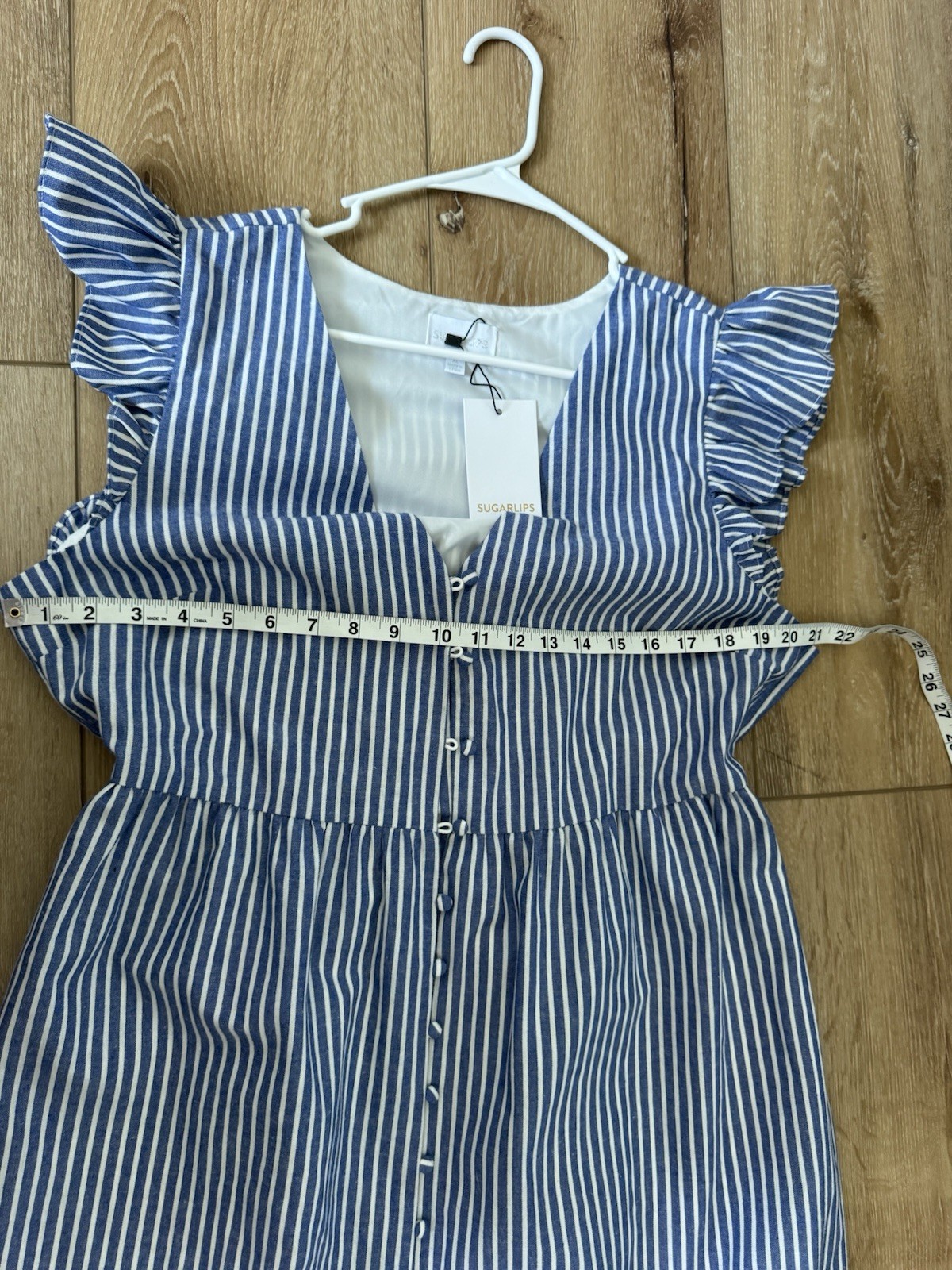 Sugarlips Sandy Striped Evianna Flutter Maxi Dress Size XL new with tags
