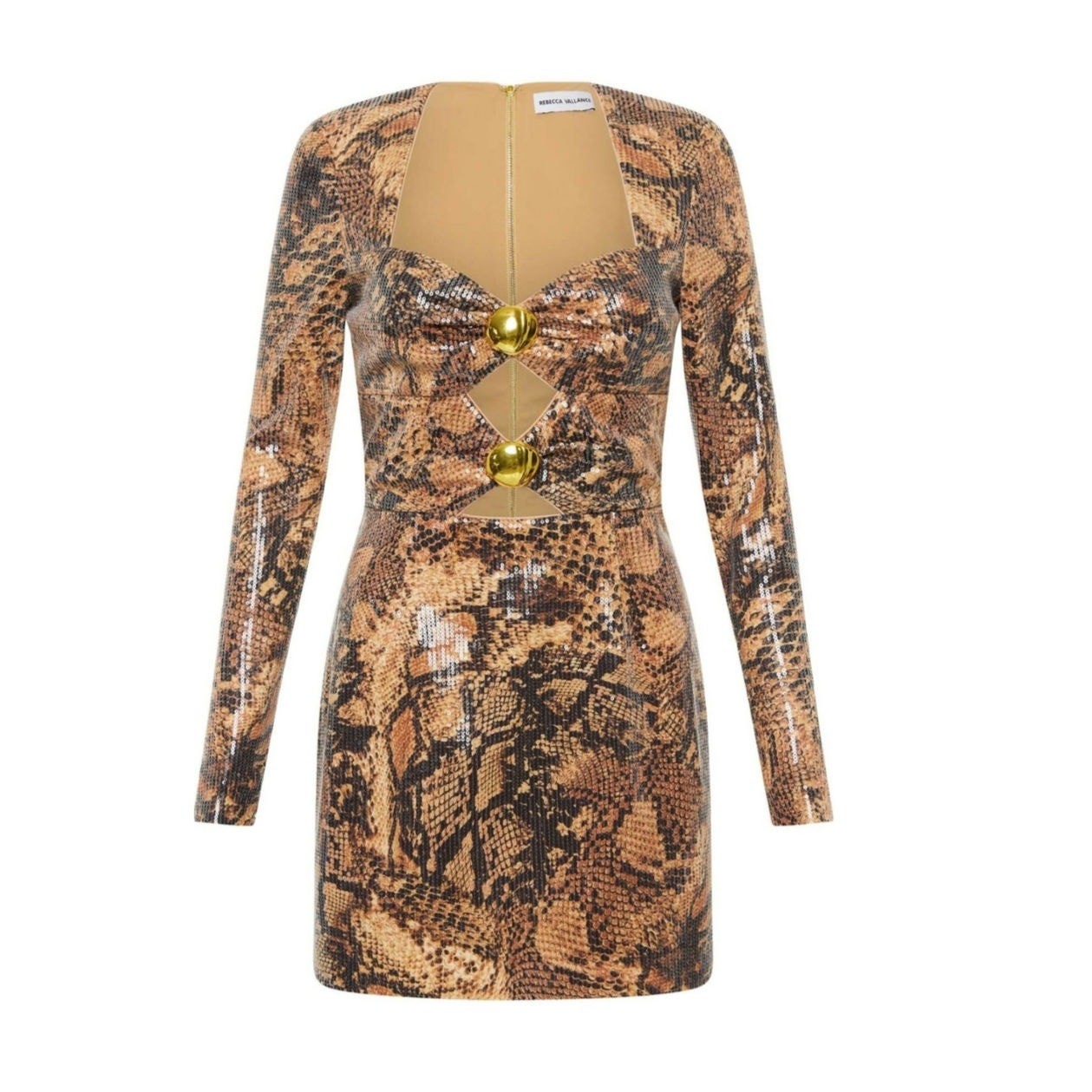 Rebecca Vallance Bellis Snakeskin-Print Mini Dress US 6 NEW