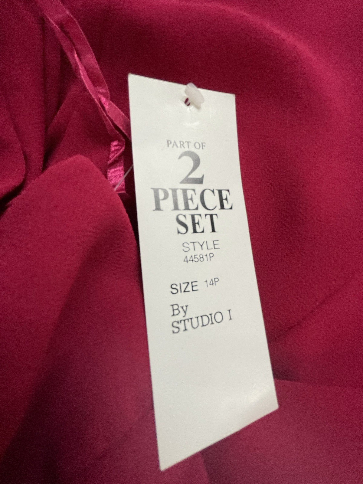 NWT Studio I Dress 14P Two Piece Jacket Dress Red Short Sleeve $69