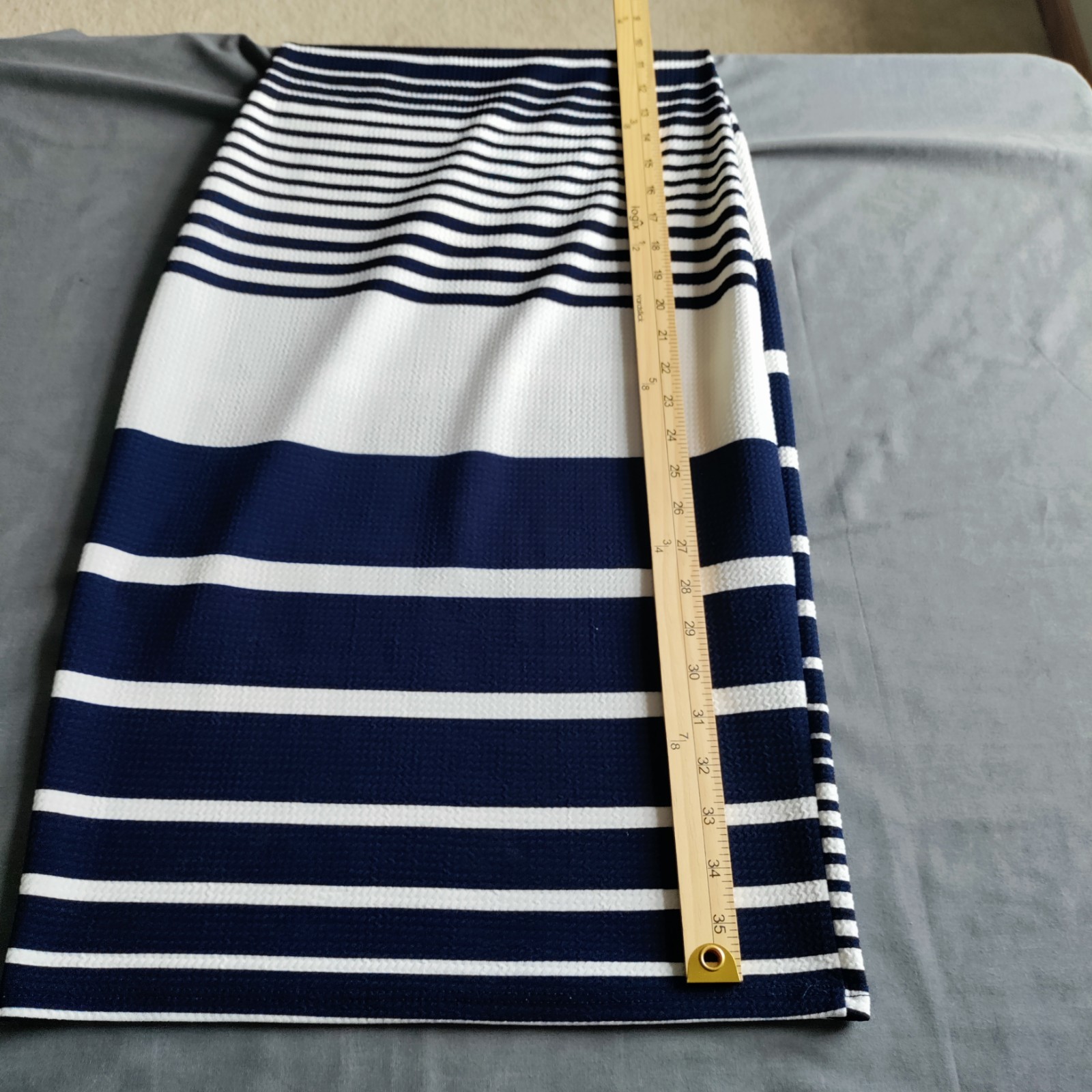Bodycon Stretch NAVY Striped Nautical Tropical Resort Party Wedding Sexy Dress M