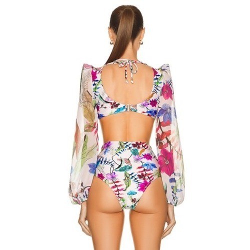 PatBO Zamia Floral Cut Out Bodysuit & Fringe Pareo Skirt Set US L/6 Beach Dress