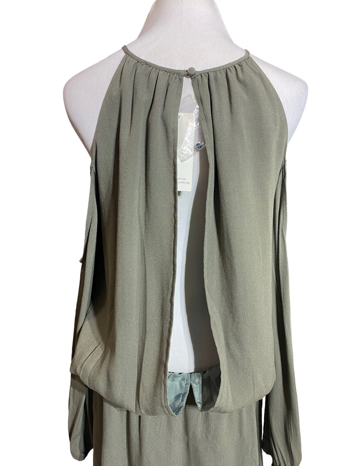 Tobi Dress Womens Medium Green Cold Shoulder Sleeve