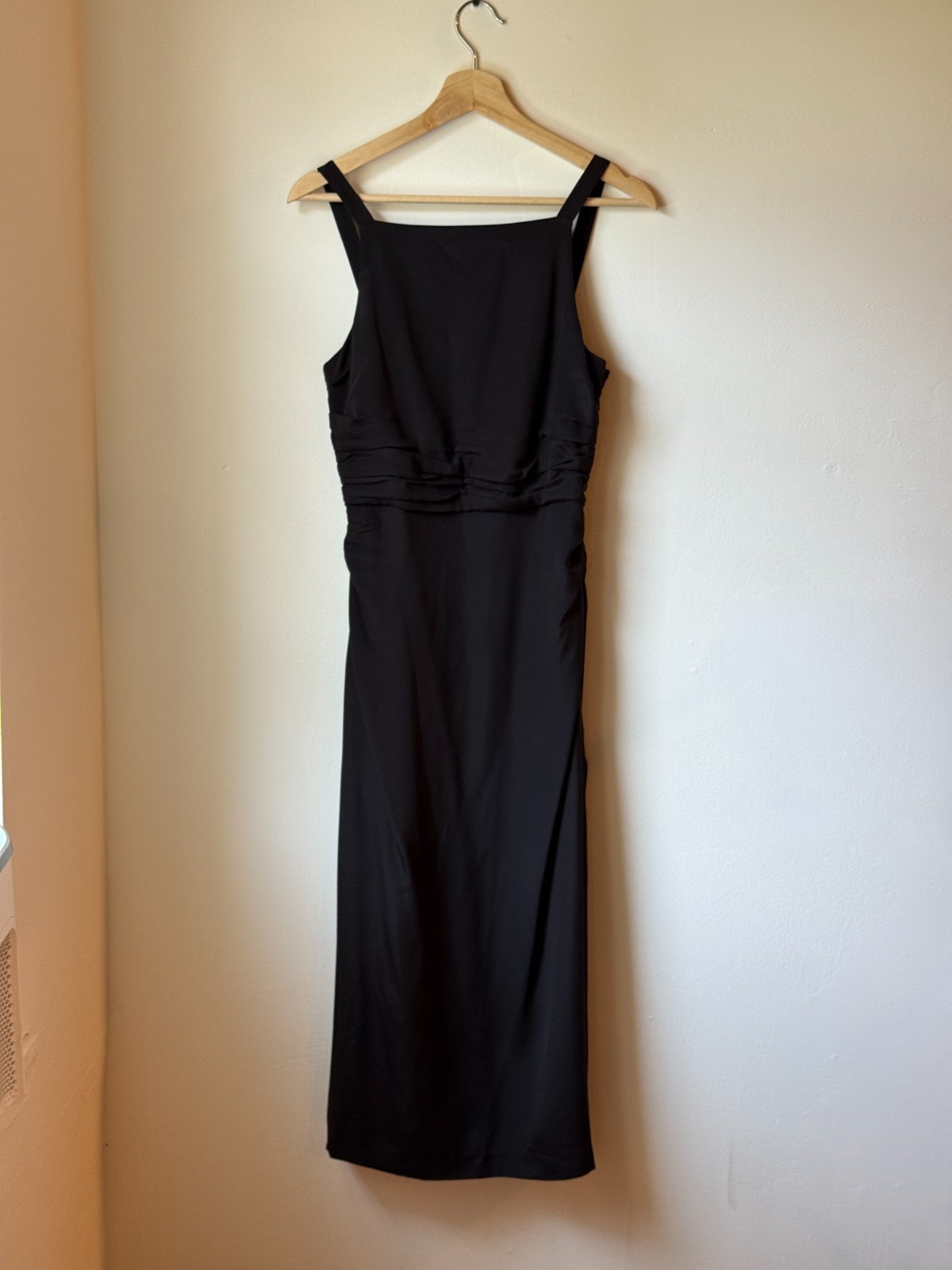 La Ligne Sasha Silk Blend Midi Dress in Black Size XS