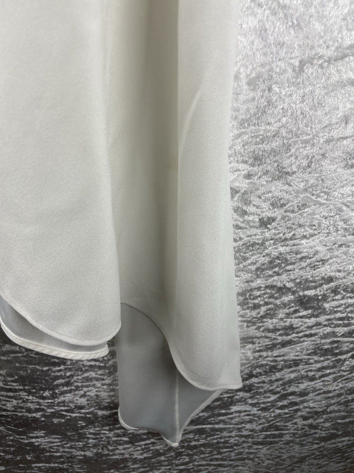 Miss Selfridge Y2K Size 12 Cream / White Handkerchief Hem Floaty Dress Pleated
