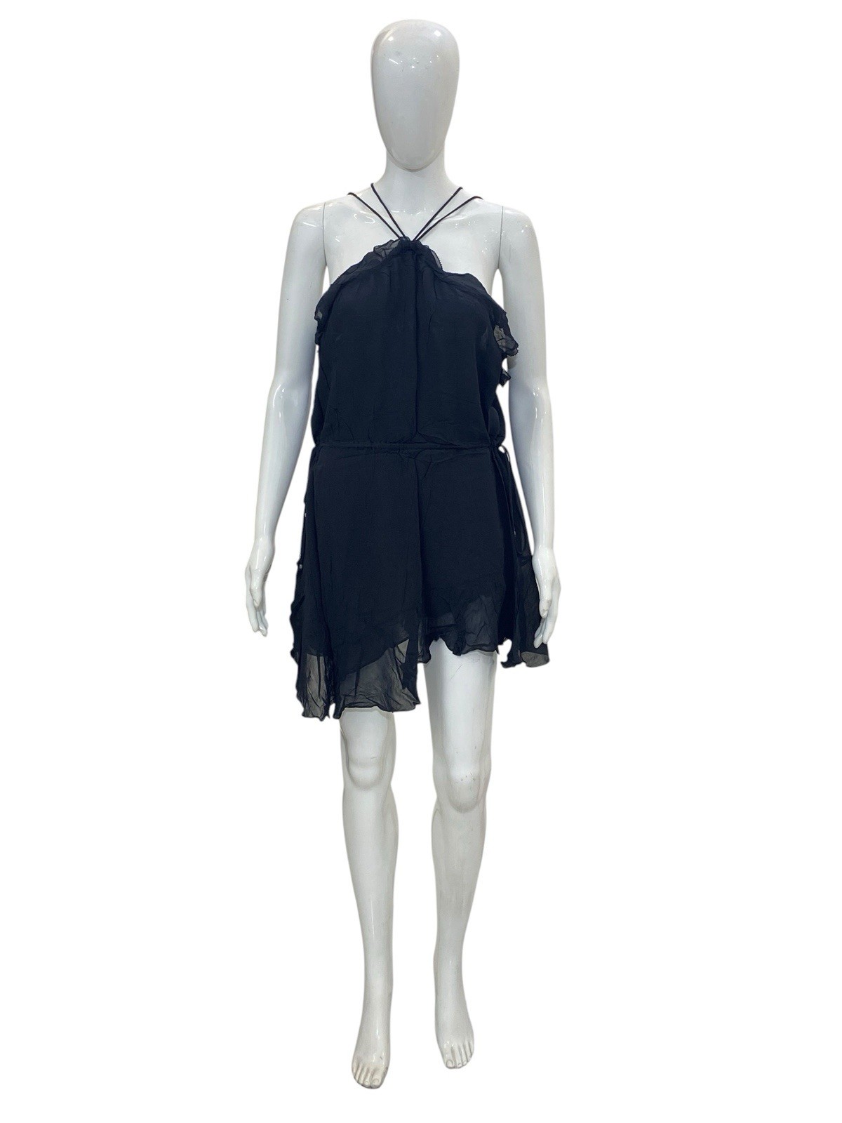Isabel Marant Etoile Betty Vintage Spaghetti Strap Ruffle Short Mini Dress S 36