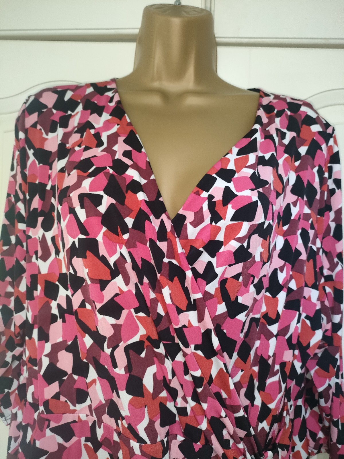 M &S wiggle pencil Dress size 22 mini pink occasion party Plus Size