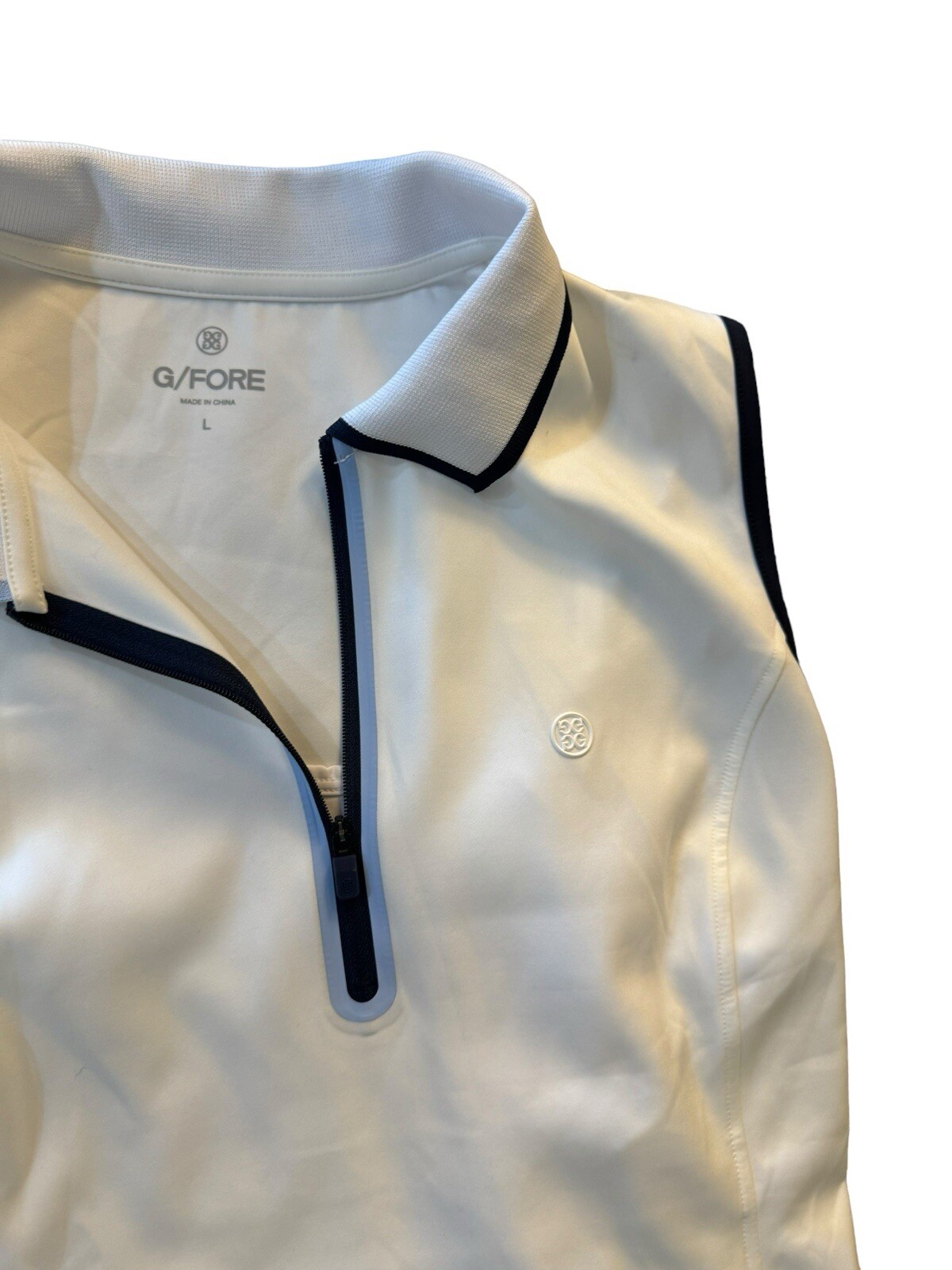 G/FORE Sleeveless White Polo Stretch Nylon Lined Golf Tennis Dress L NWOT $225