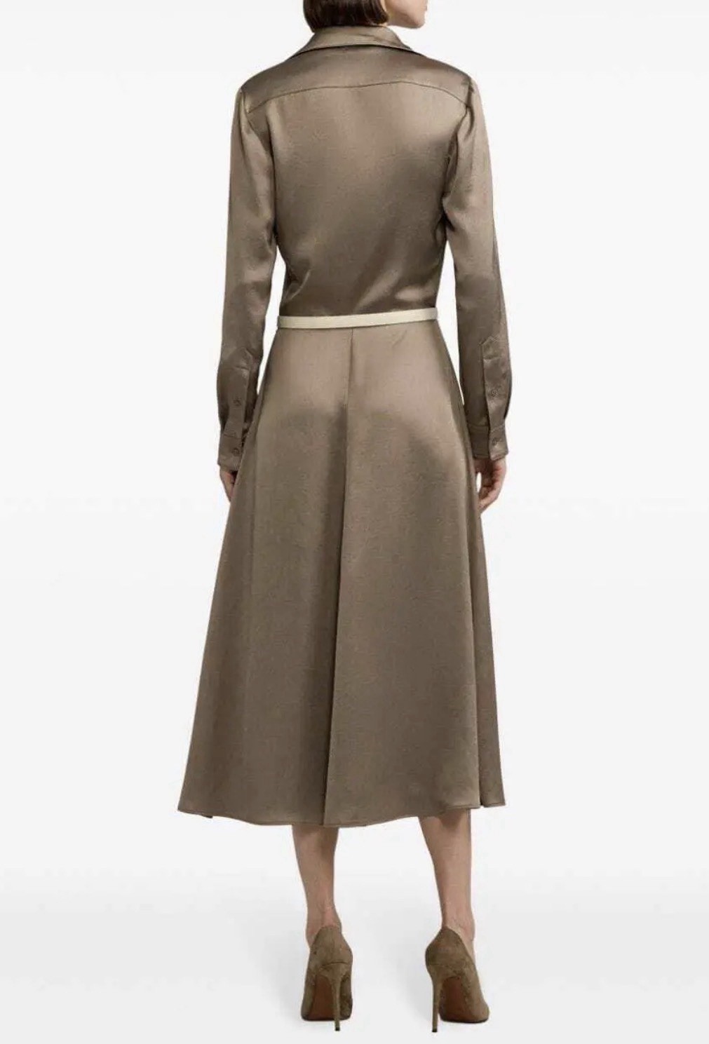 NWT $2690 Ralph Lauren Collection Aniyah Washed Charmeuse Day Dress Sz 16