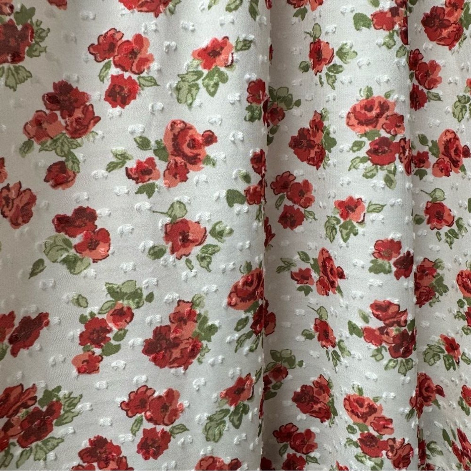 Zara Sleeveless Ruffle Swiss Dot Floral Print Long Midi Dress White Large L