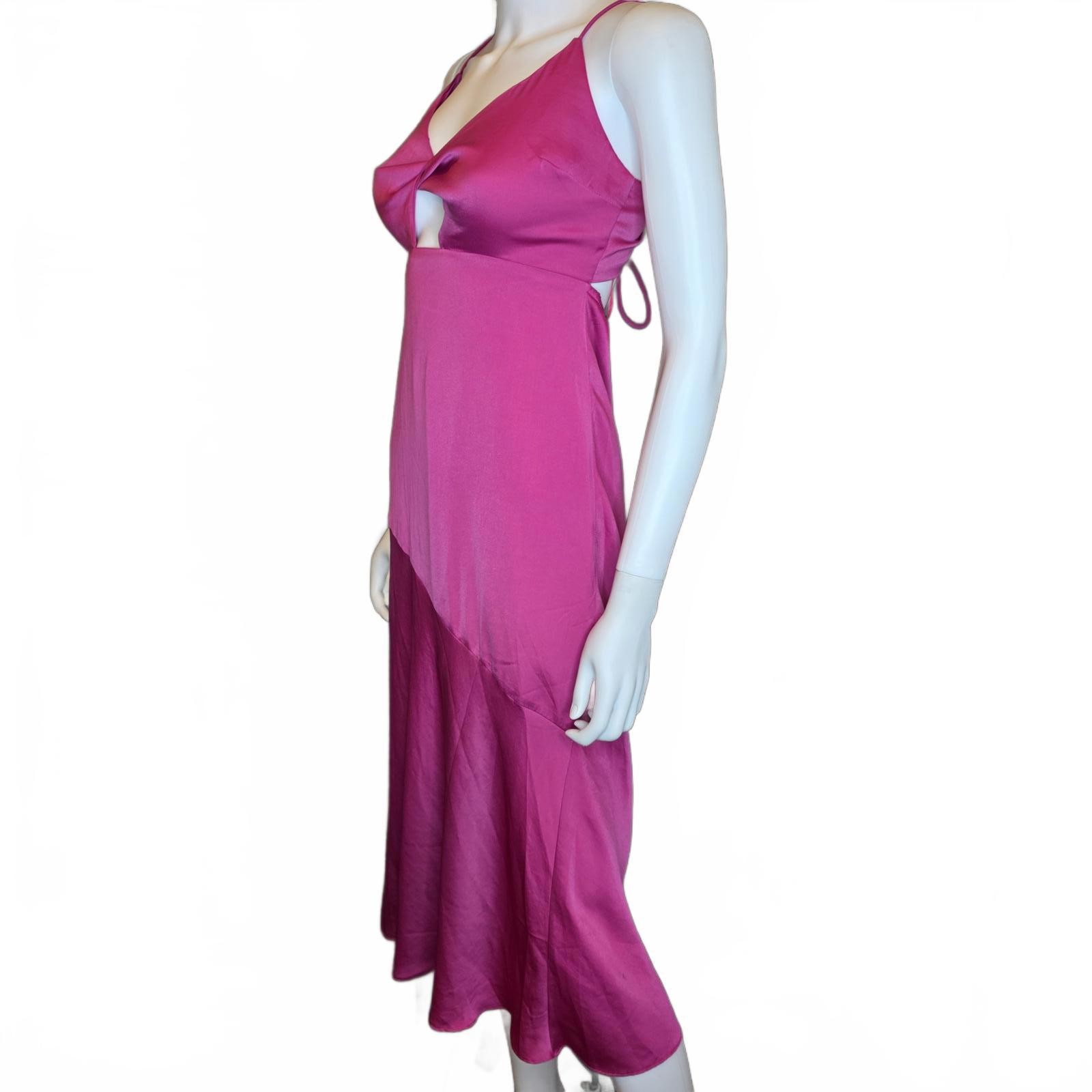All About May cut out strappy pink slinky midi party dress Women’s size 6