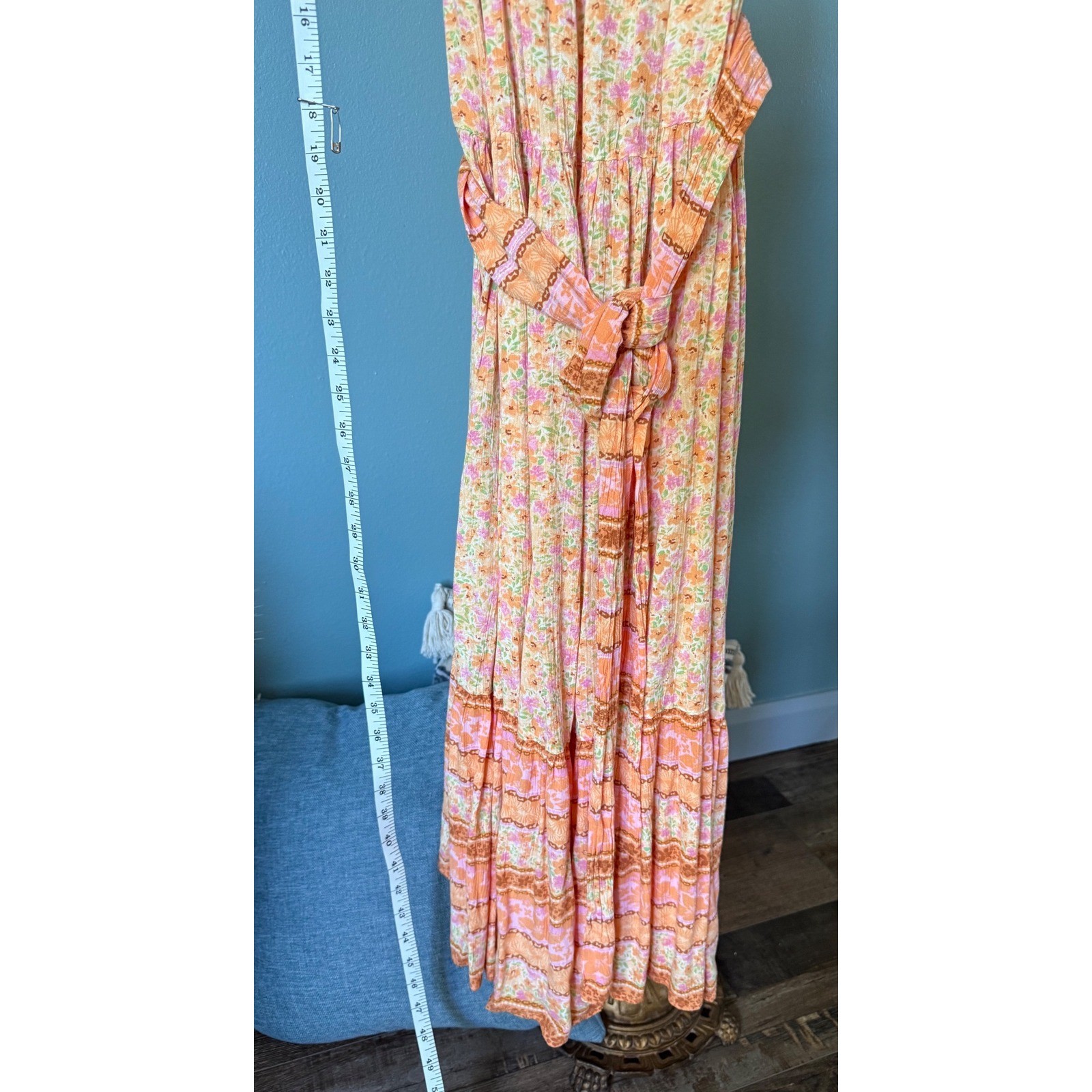 Billabong Summer Dress Peach Coral Belt Size Small |Vacation |Surfer Girl|Resort