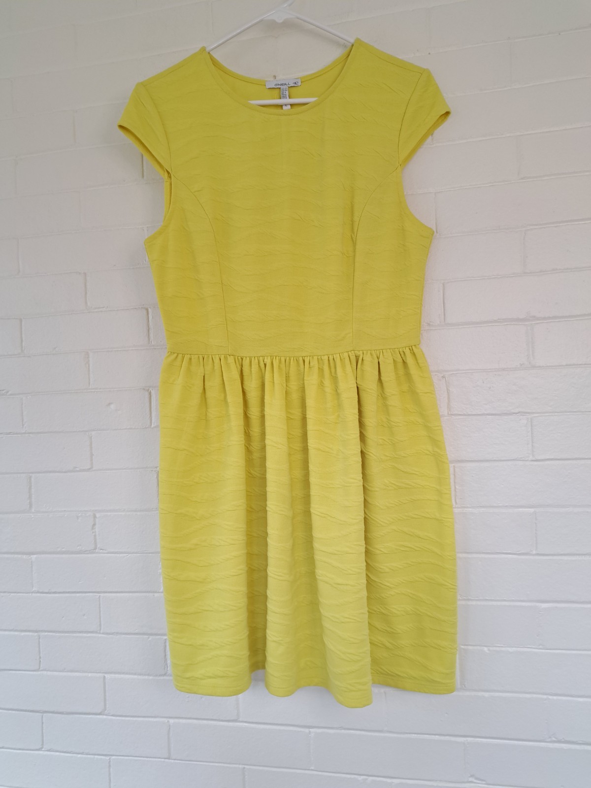 O’Neill Women’s Large Yellow Mini Dress Surfer Girl Skater Beach Summer