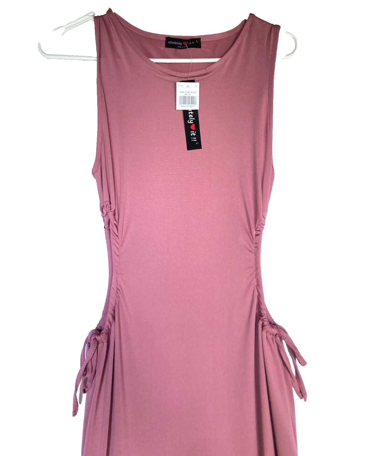 Side Cut Outs Maxi Dress Womens M L Mauve Bodycon Fitted Absolutely Love It NWT