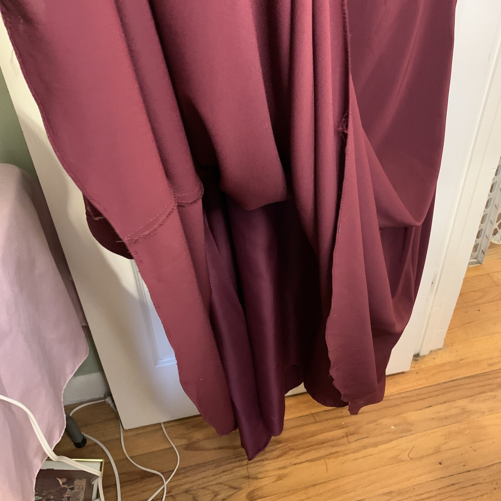 Sleeveless Full Length Lined Gown, Please See Measurements, Maroon, Beading