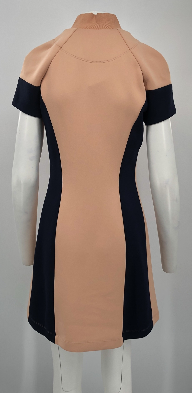 Cedric Charlier Peach/Navy Colorblock Short Sleeve Zip Sport Dress sz 8 NWD