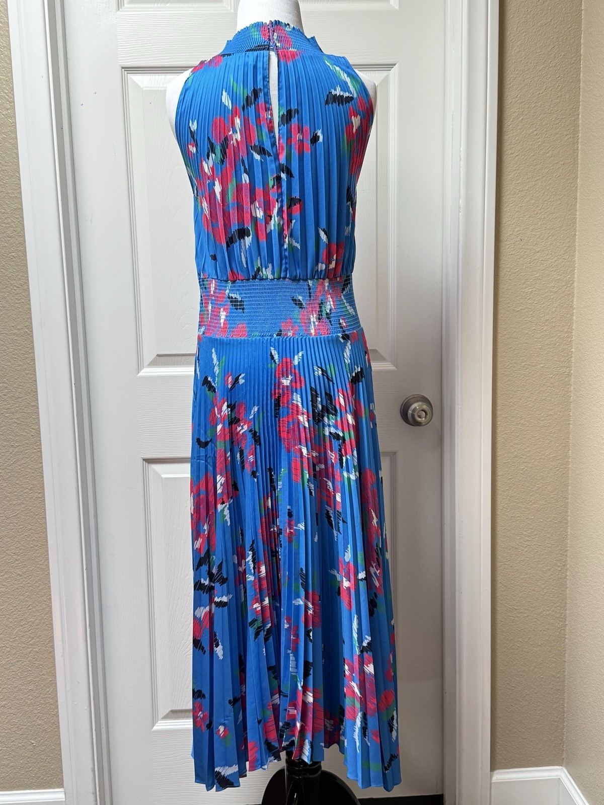 A.L.C. Women’s Blue, Red Asymmetric Renzo II Pleated Dress Size 4