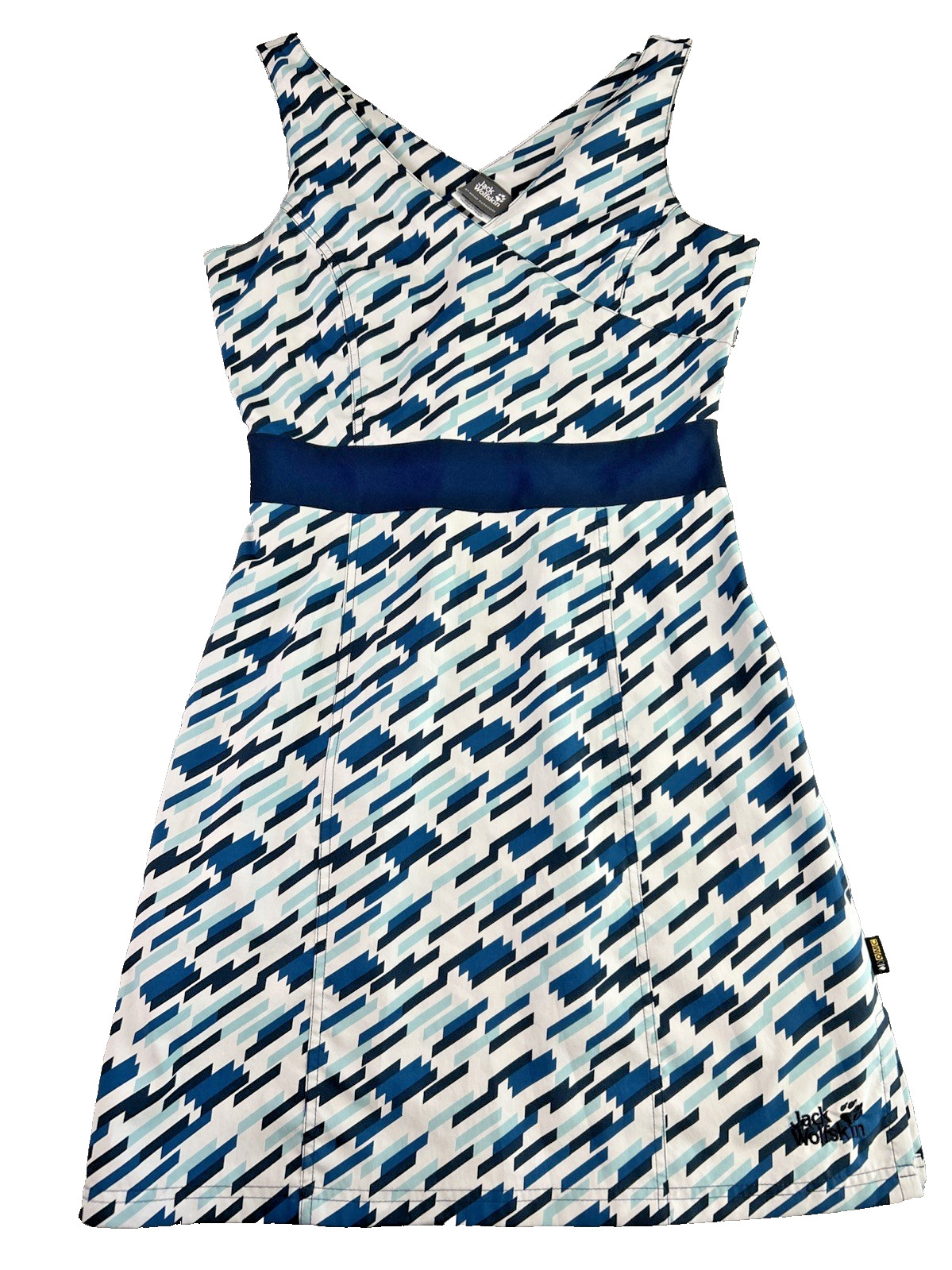 Jack Wolfskin M Colorful Geometric Blue Athletic Dress Tennis Golf Athleisure