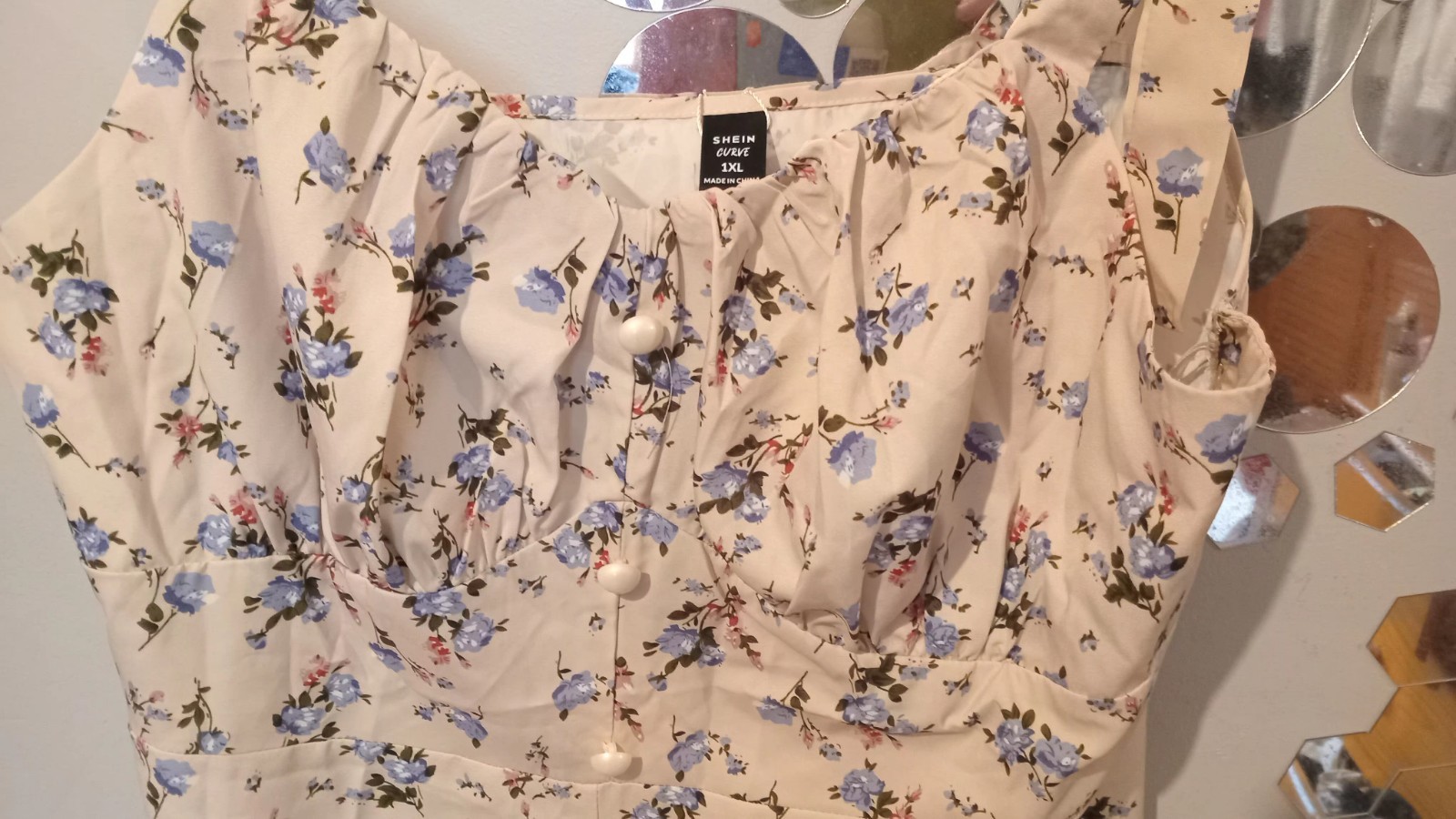 Nwt Ditsy Print Strappy Midi Dress Shien Curve 1Xl