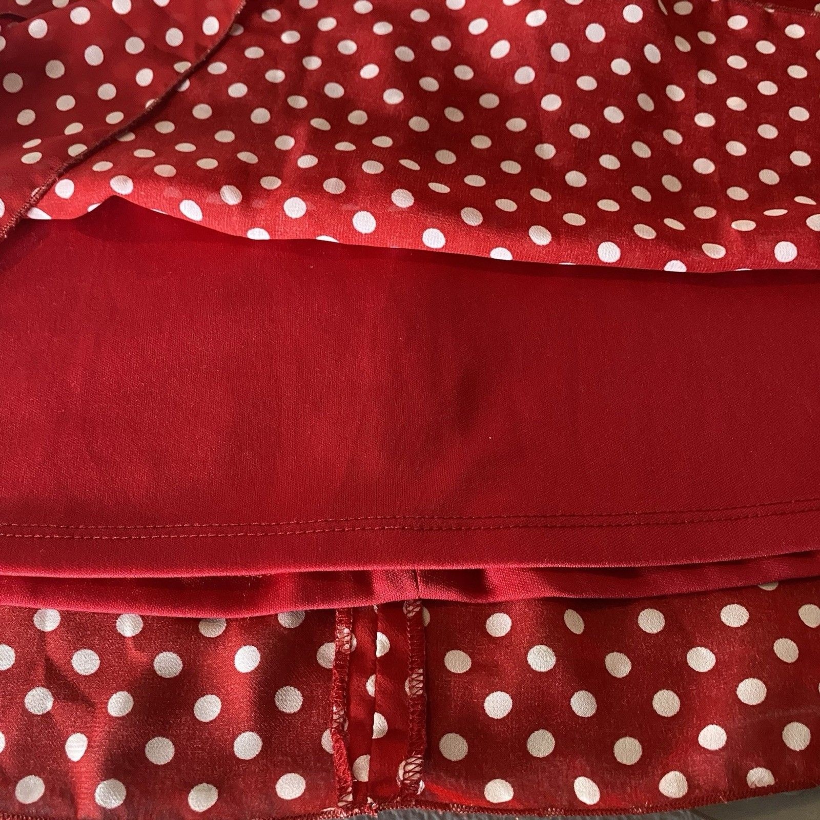 A Byer Polka Dot Halter Dress Womens 9 Surplice Faux Wrap Pinup Rockabilly Red