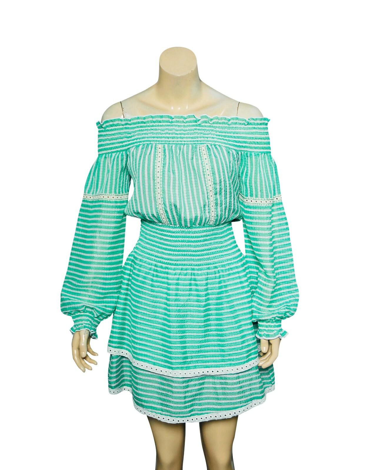 Happy X Nature Printed Mini Dress XS 2 Women Casual Off Shoulder Flared NW 28047