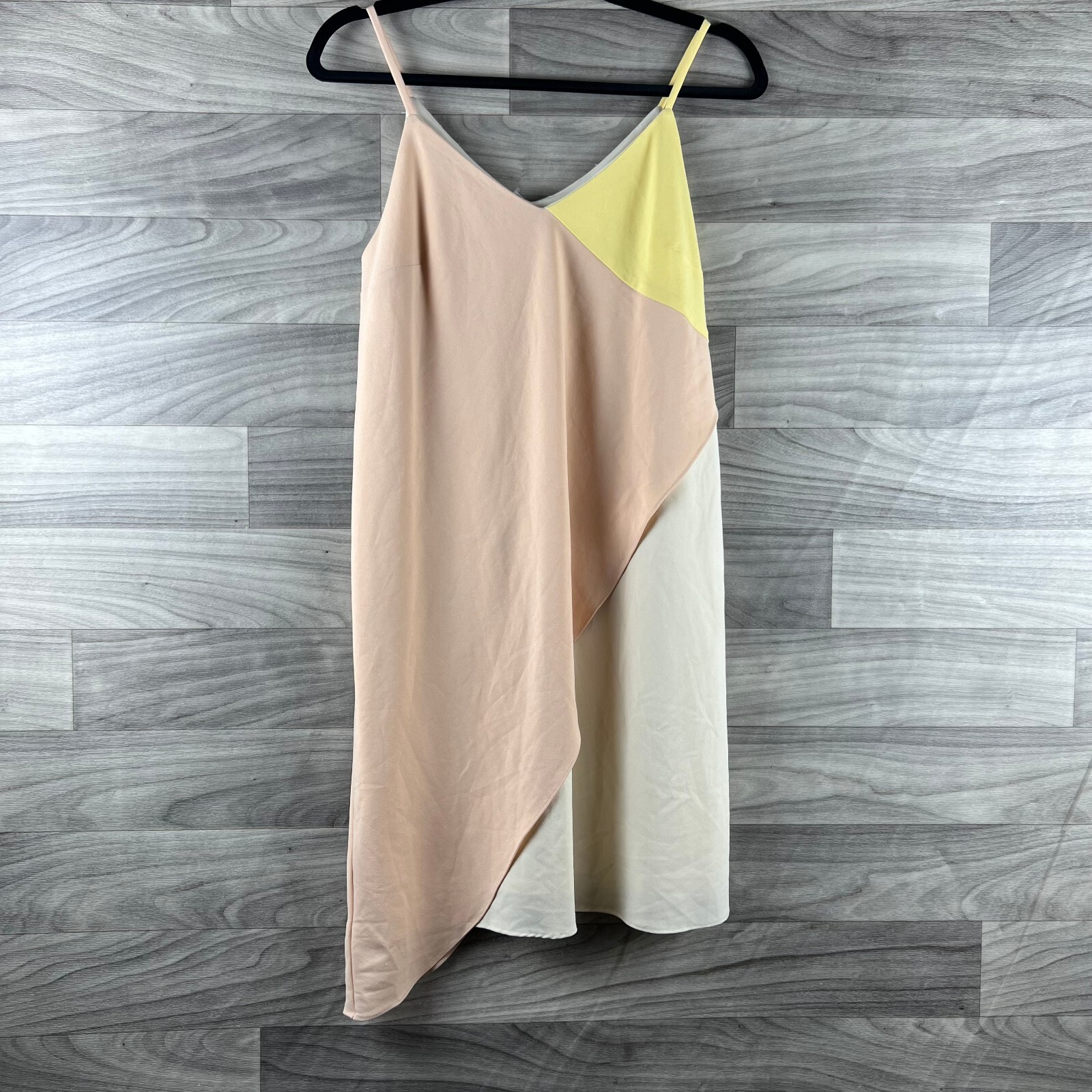 Cato Slip Dress Womens S Pink Colorblock Asymmetric Stretch Lined Sleeveless