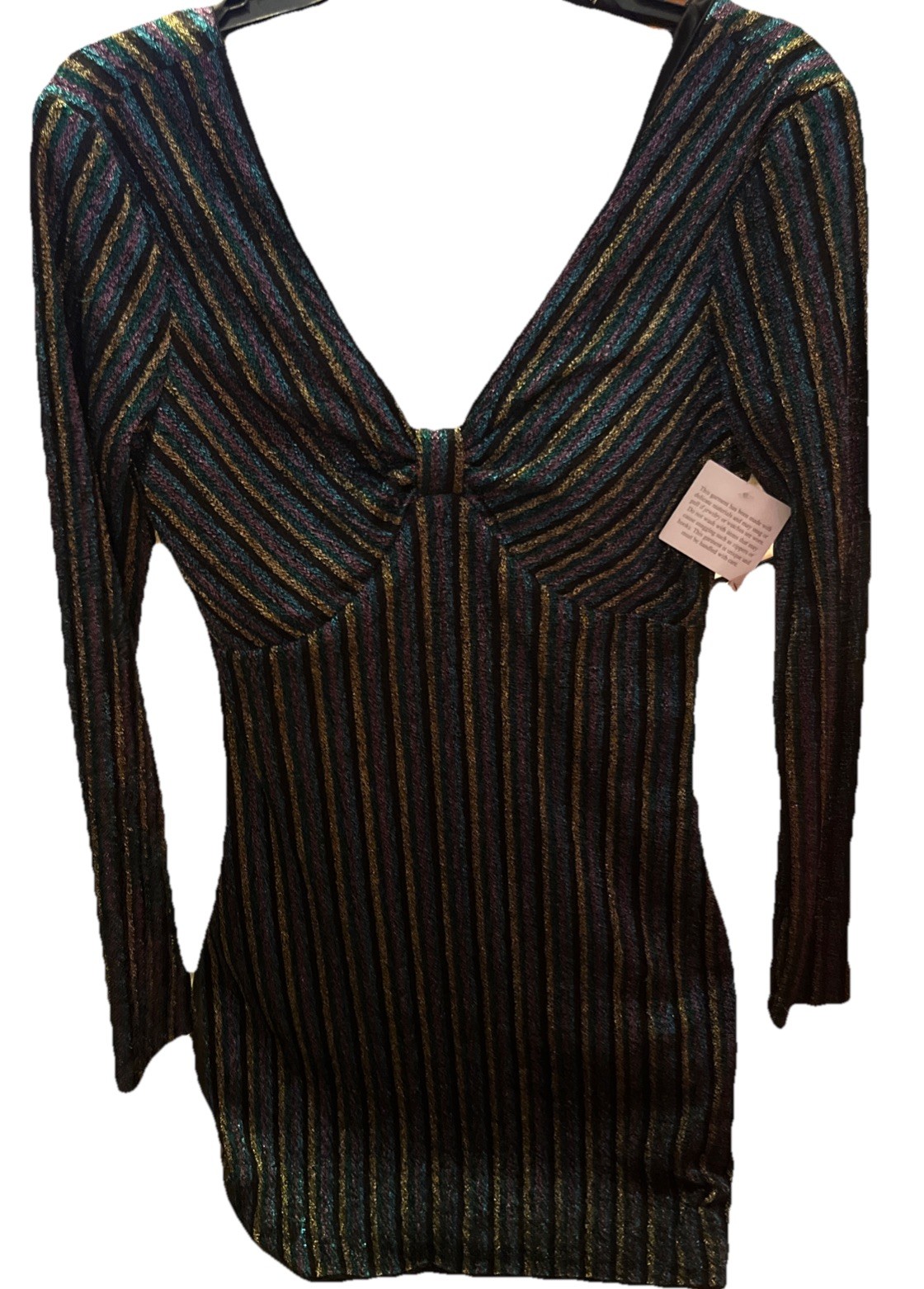 Siena Women’s Dress Teal Purple Gold Black Metallic Body-con Size 8 Medium New!