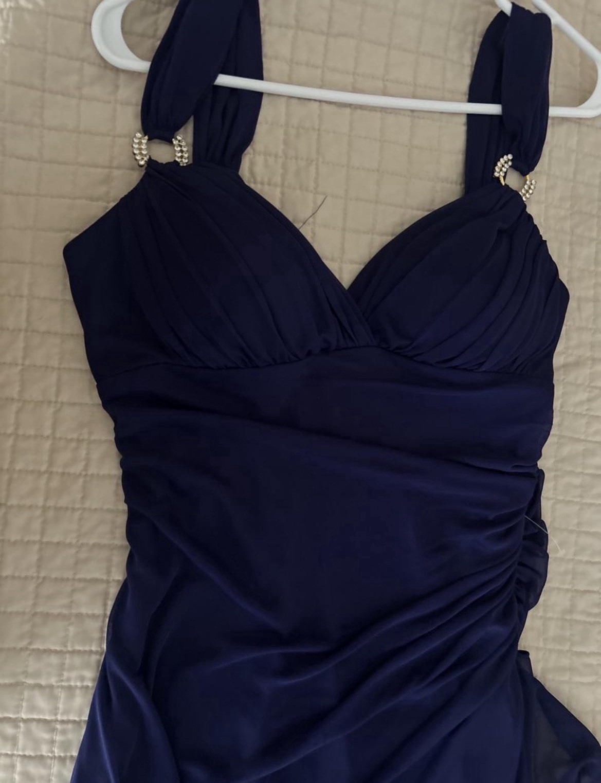 B&A by Betsy & Adam purple Chiffon Ruched Sweetheart Maxi Dress 14
