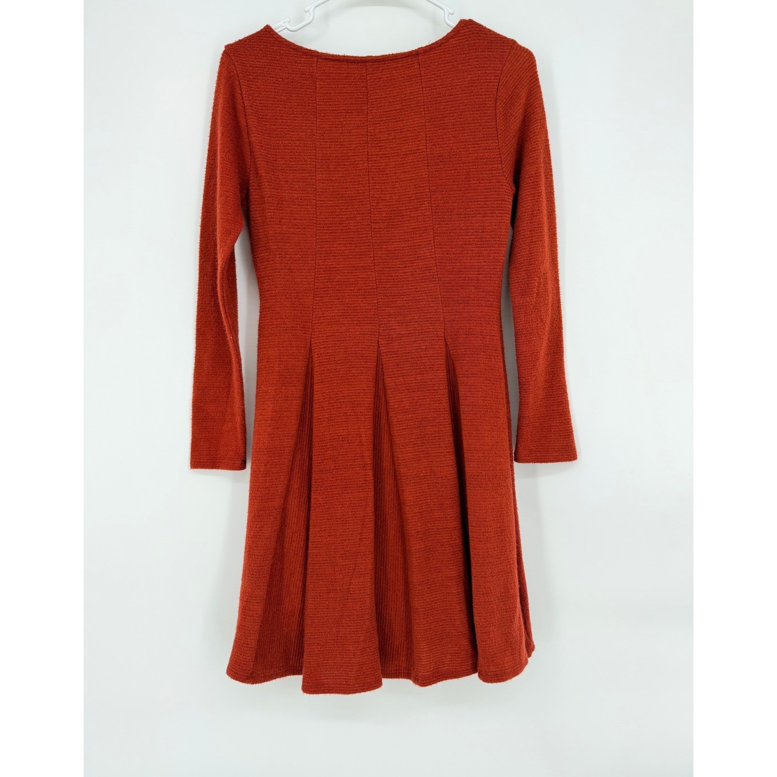 Dolan Left Coast Collection Rust Ribbed Fit and Flare Dress Petite XS