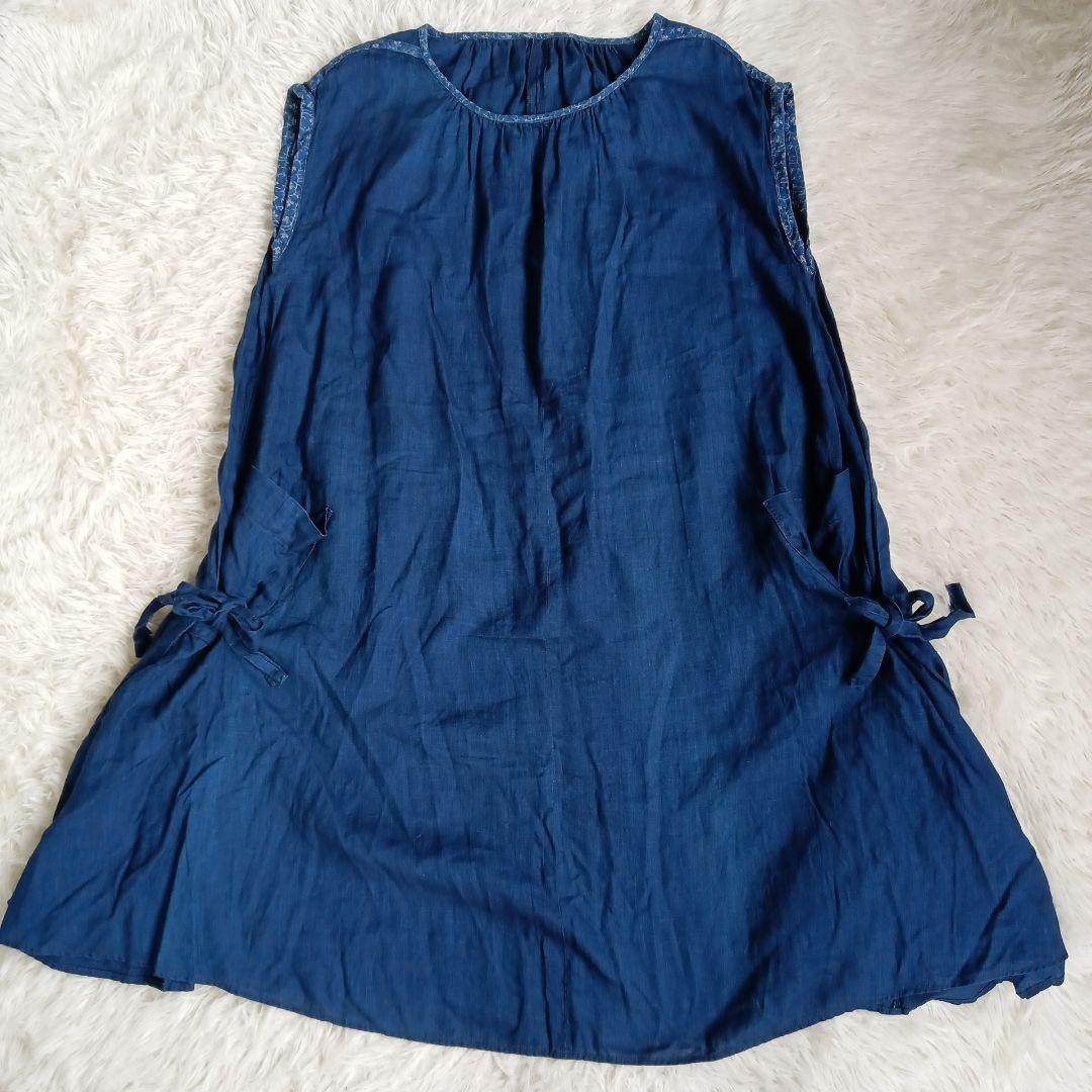 KAPITAL Long Dress Sleeveless Size XS Length 40 Inches Blue