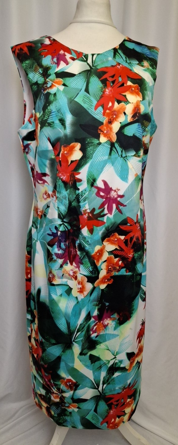 Joanna Hope Floral Scuba Dress vibrant floral print uk12 Sleevless E4935