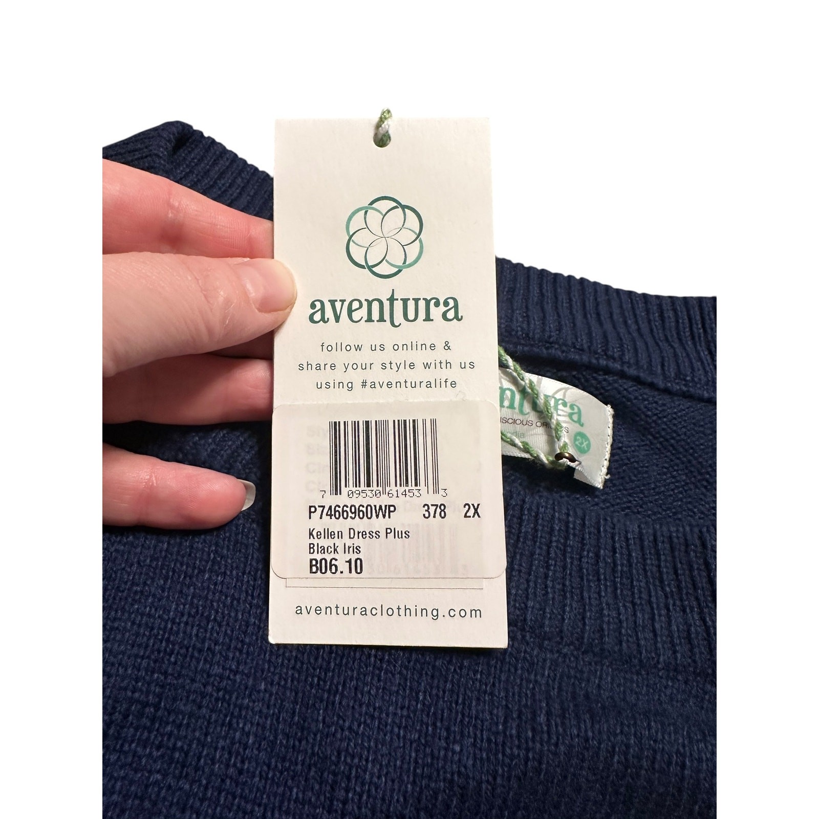 Aventura Navy Blue Plus Size Sweater Dress Size 2X Wool Cashmere Blend NWT